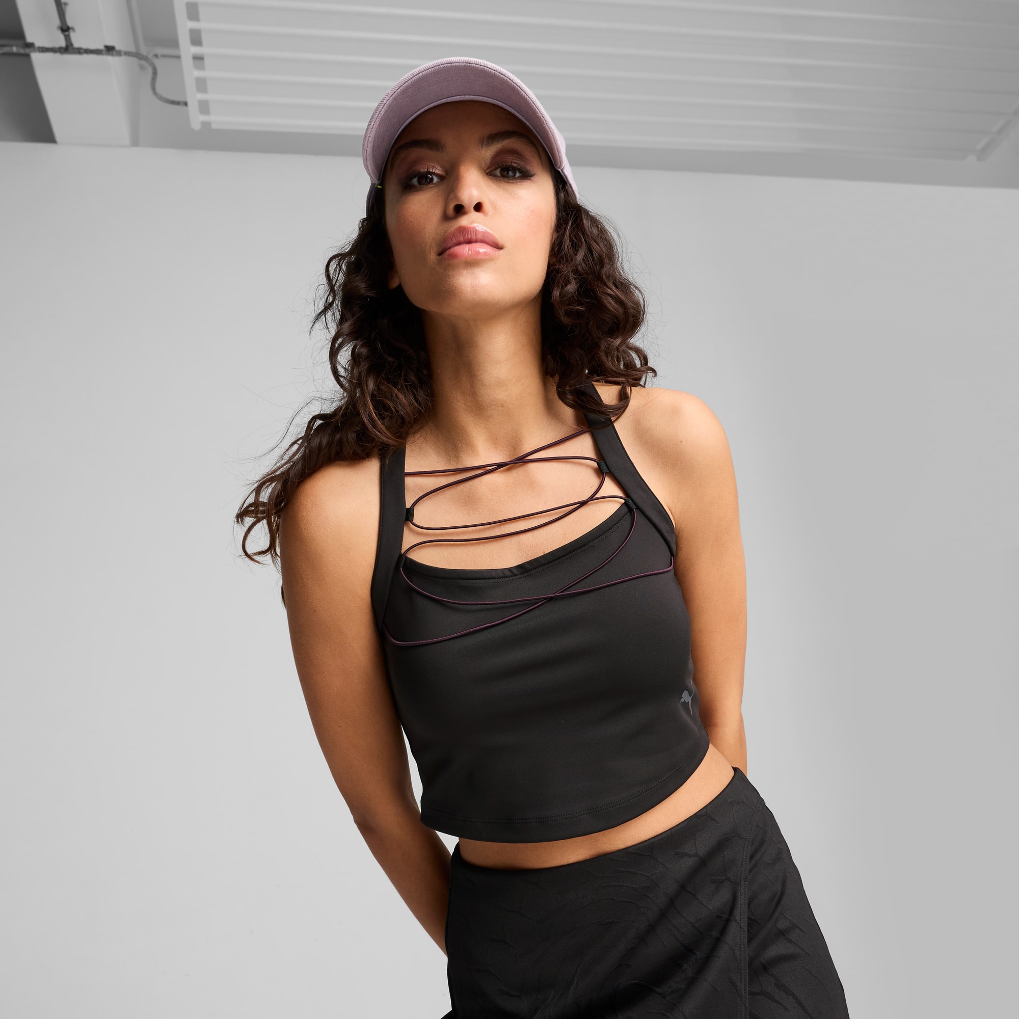 PUMA DARE TO Crop Top Damen, Schwarz, Größe: L, Kleidung