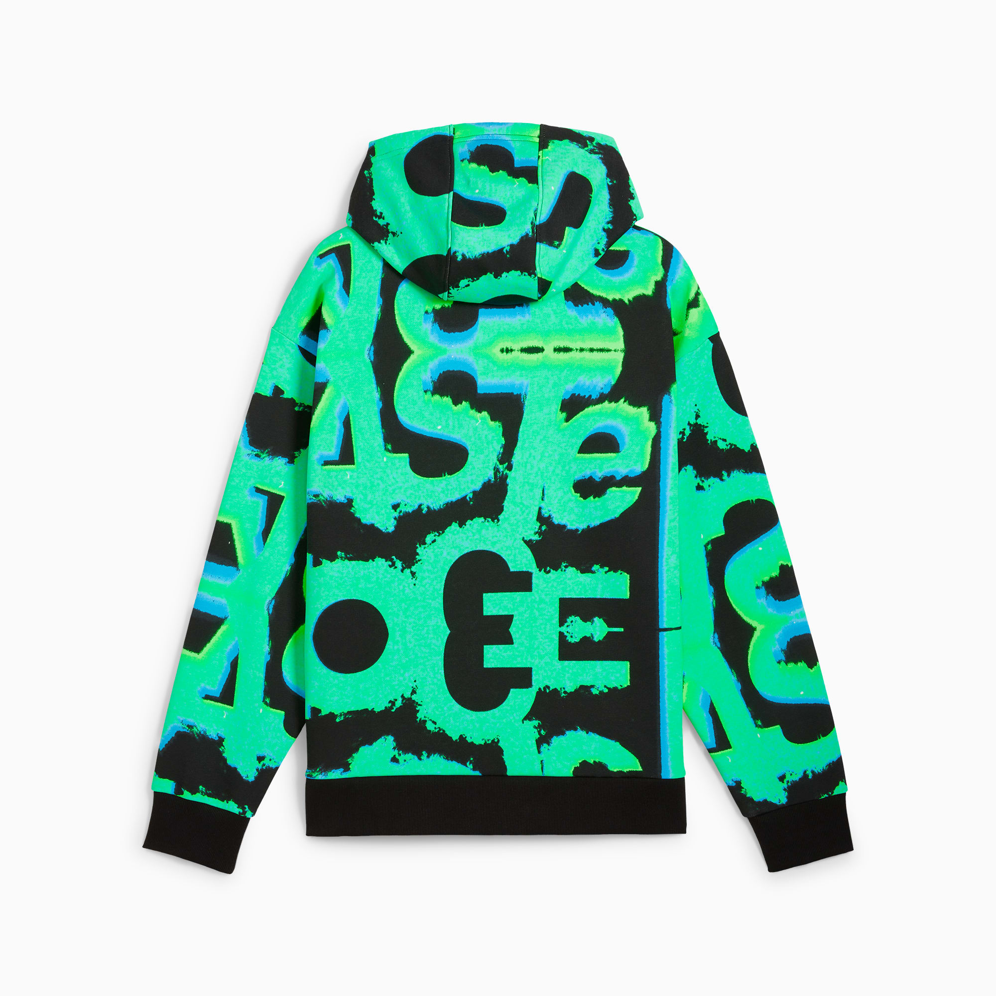 PUMA Mercedes-AMG Petronas F1® Neon Energy hoodie met all-over-print voor Heren, Zwart