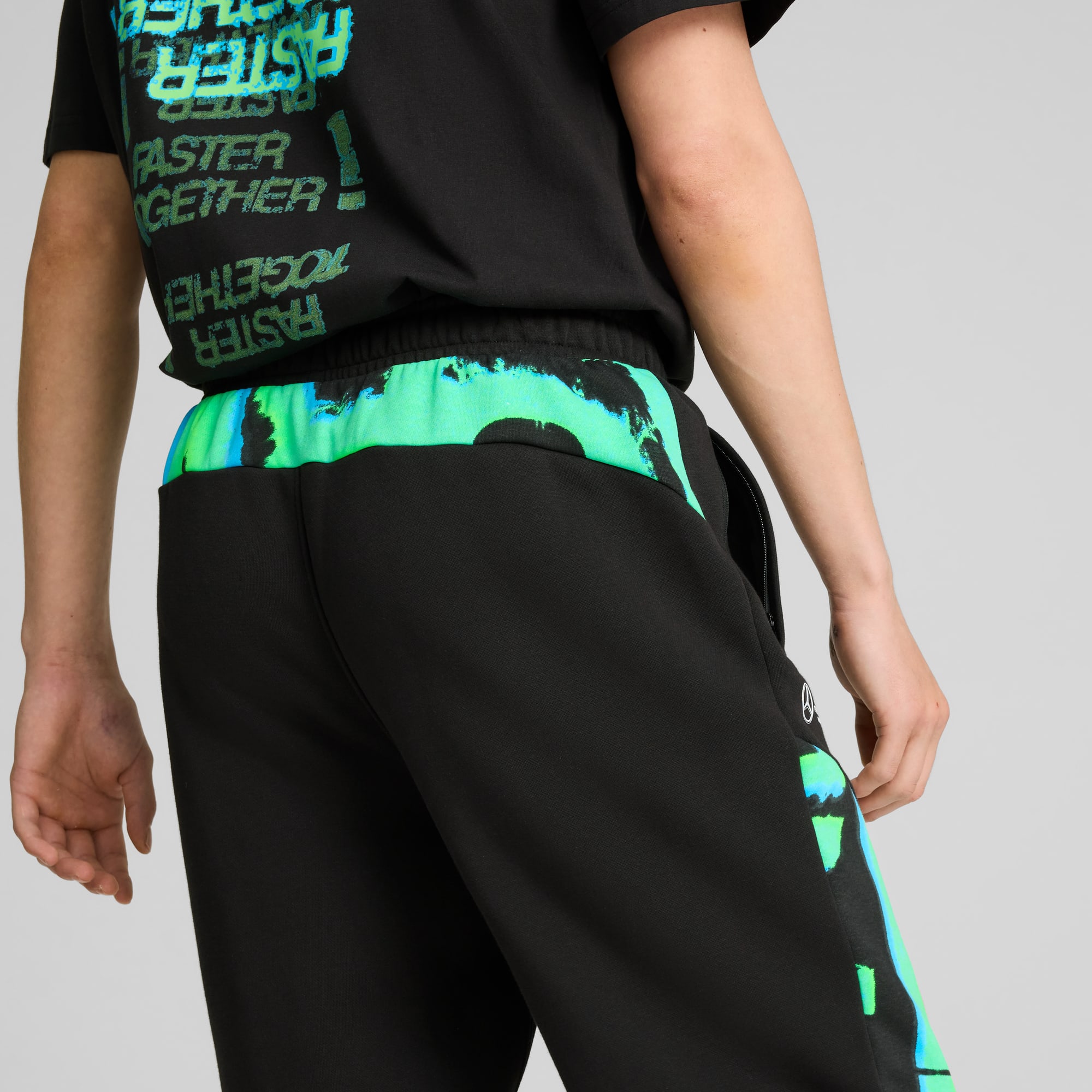 Pantaloni da tuta Mercedes-AMG Petronas F1 Neon Energy da uomo per donna, Nero/Altro