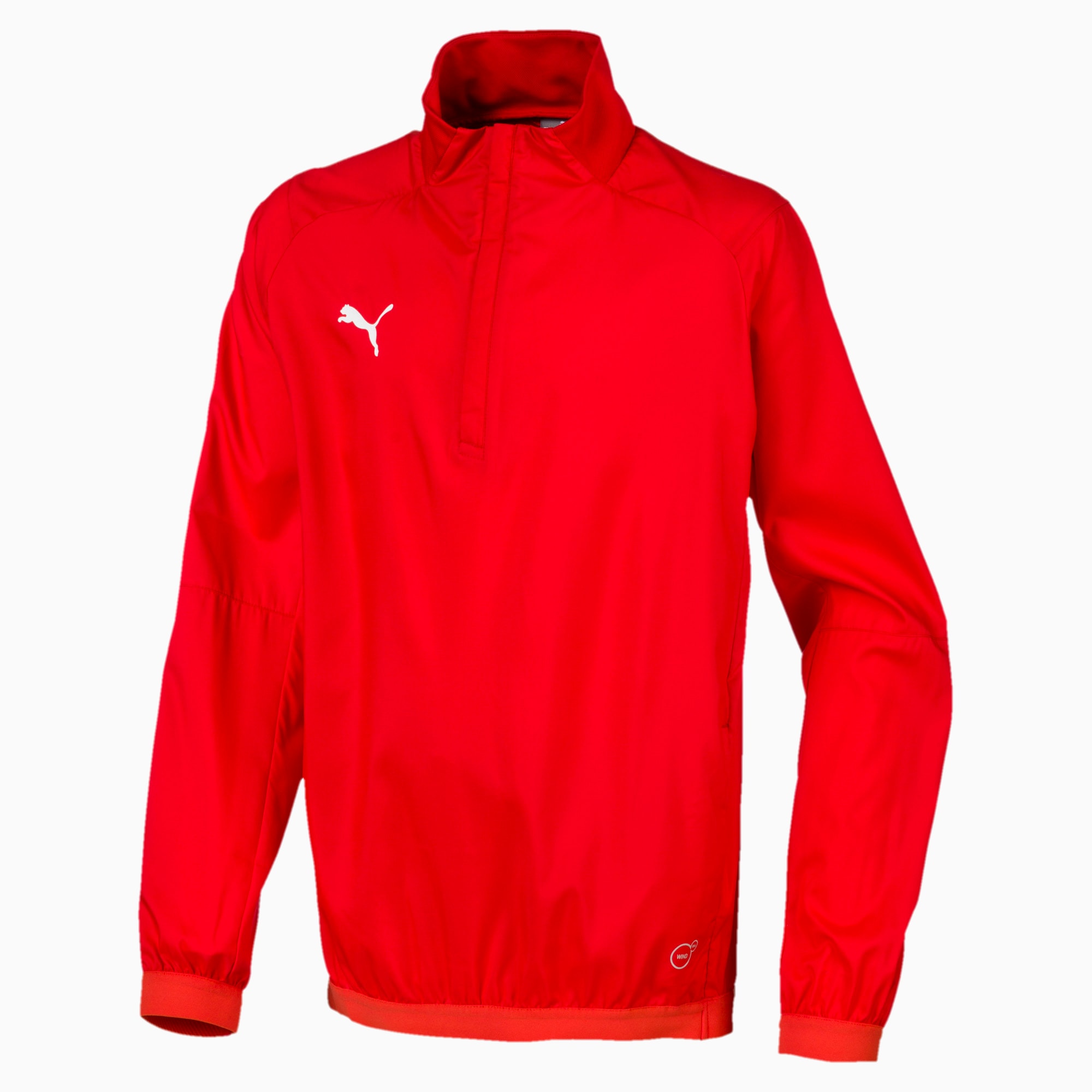 PUMA Coupe-vent LIGA Training Quarter Zip Football pour enfant, Rouge/Blanc, Taille 140, Vêtements