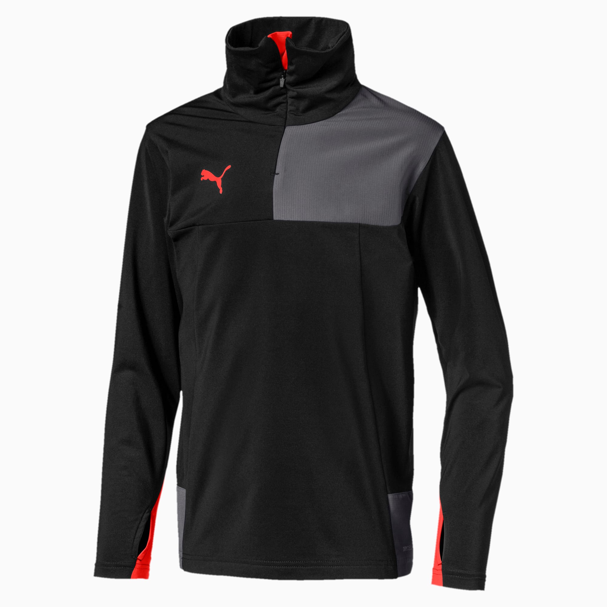 PUMA Top ftblNXT Quarter Zip pour garçon, Noir/Rouge, Taille 164, Vêtements