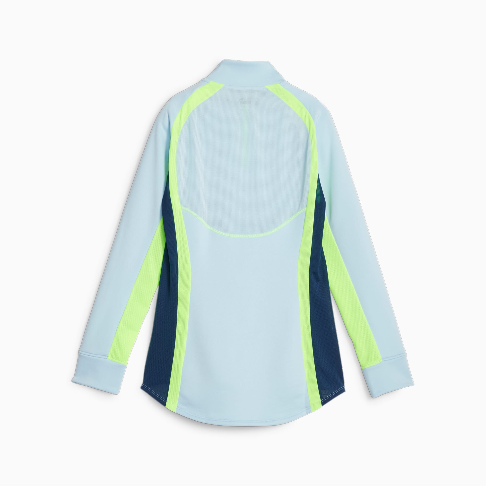 PUMA Individualblaze Women's Quarter-Zip Football Top Shirt, Silver Sky/Persian Blue, Size XS, Clothing
