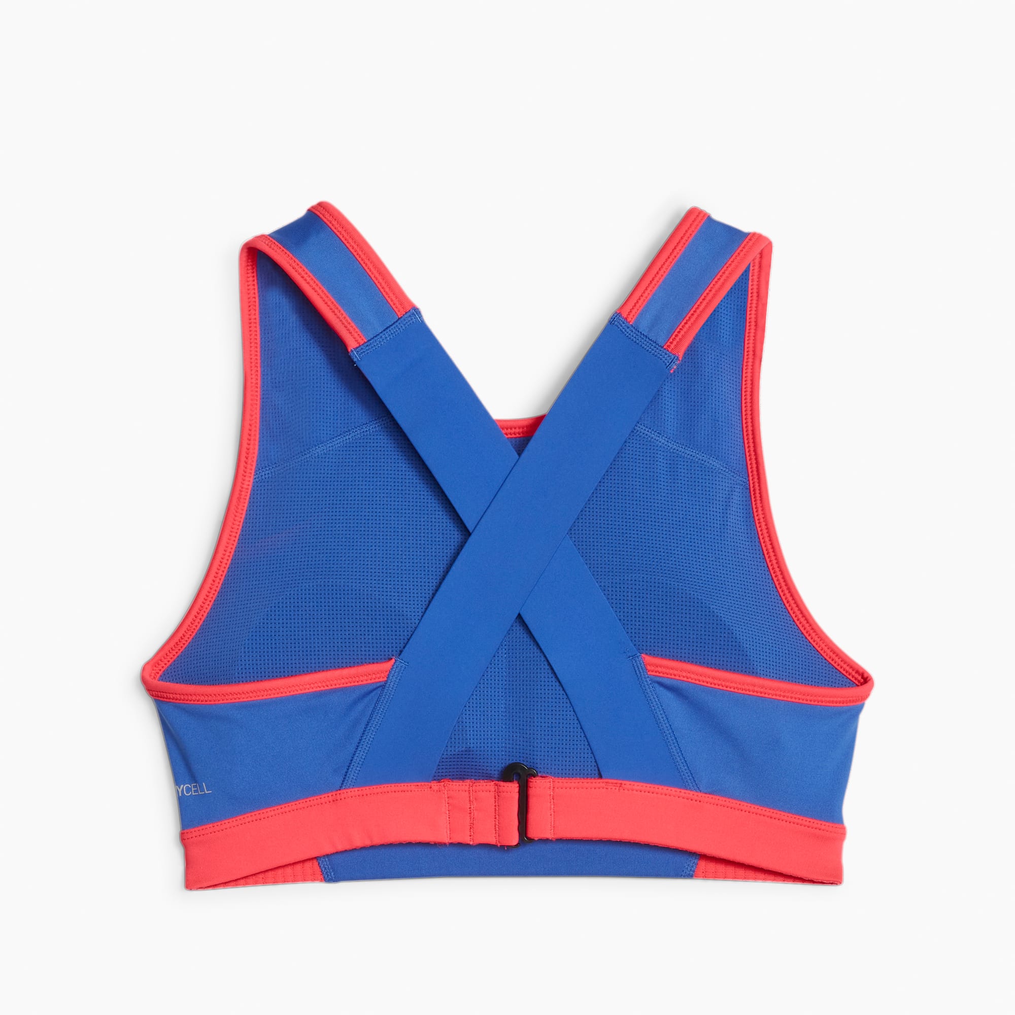PUMA Sujetador De Fútbol De Escote Alto Individualblaze Para Mujer, Azul/Rosado/Rojo