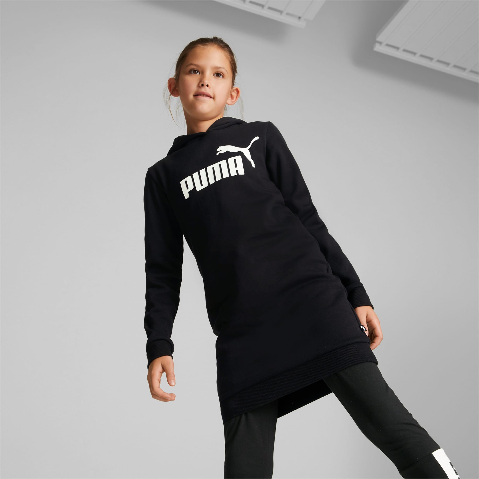 PUMA Robe à Capuche Essentials Logo Enfant Et Adolescent, Noir