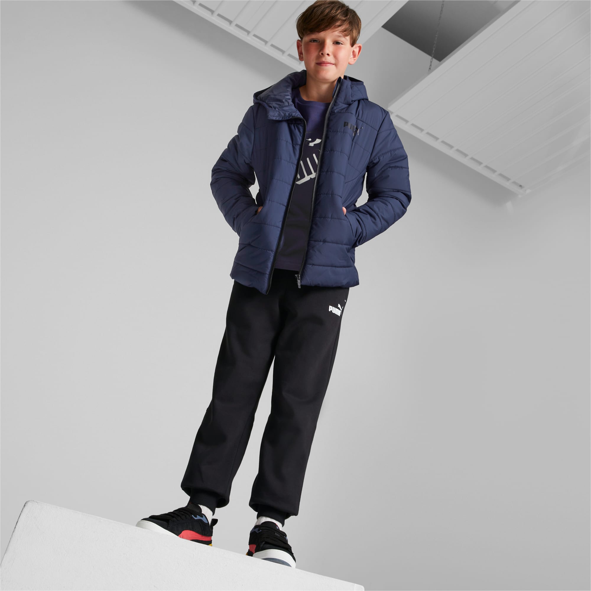 PUMA Essentials Jacke Jugend Für Kinder, Blau, Größe: 176, Kleidung