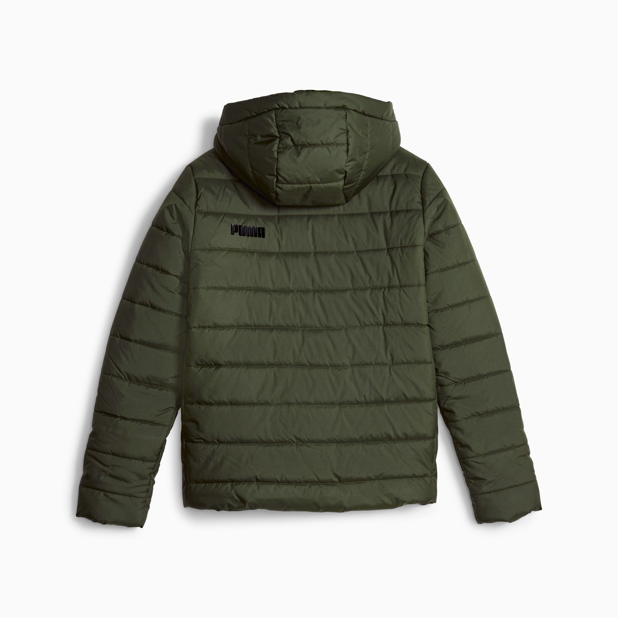 PUMA ESS Hooded Padded Jacket Jongens Jas - Groen - Maat 164