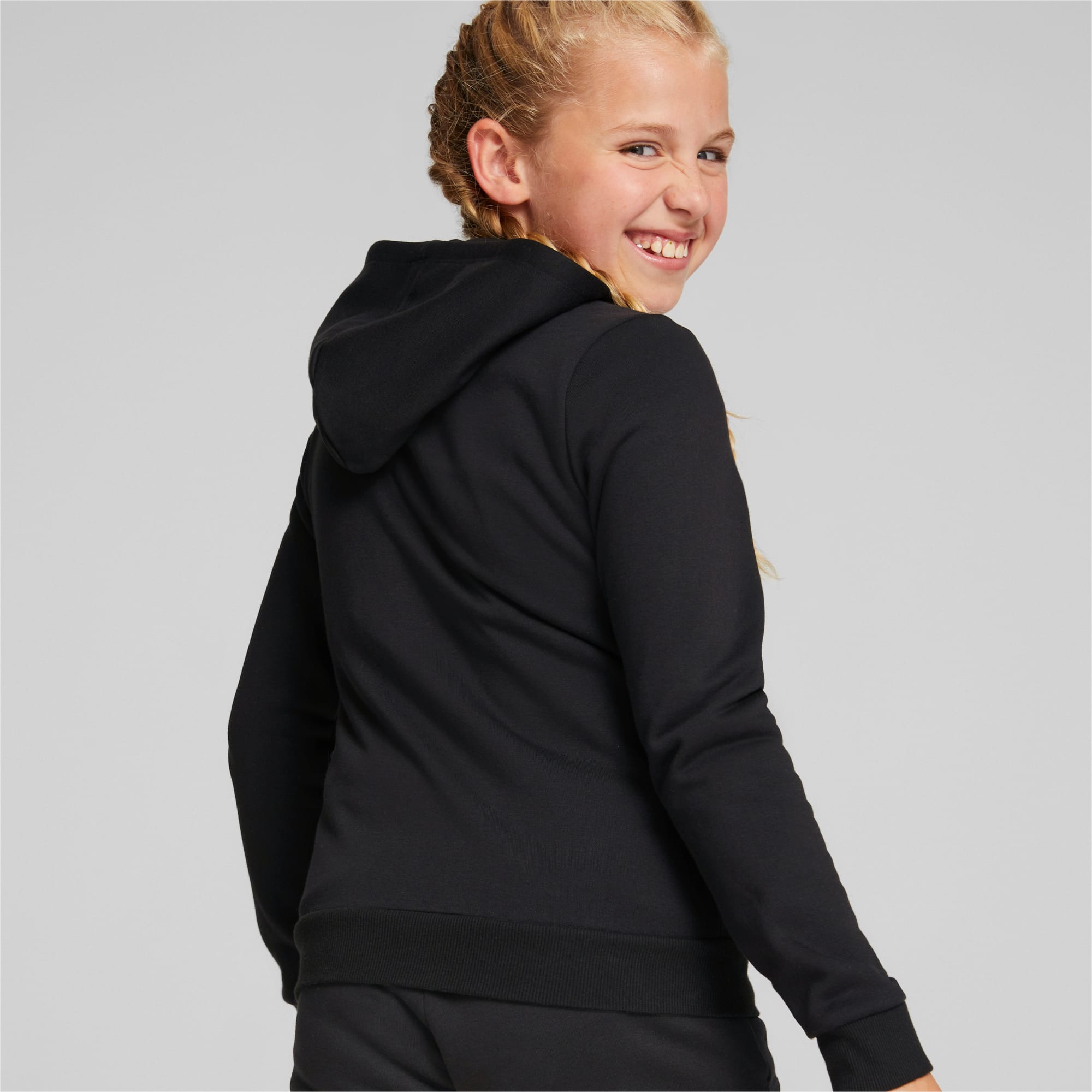 PUMA Essentials+ Logo Reißverschluss-Hoodie Teenager Für Kinder, Schwarz, Größe: 104, Kleidung