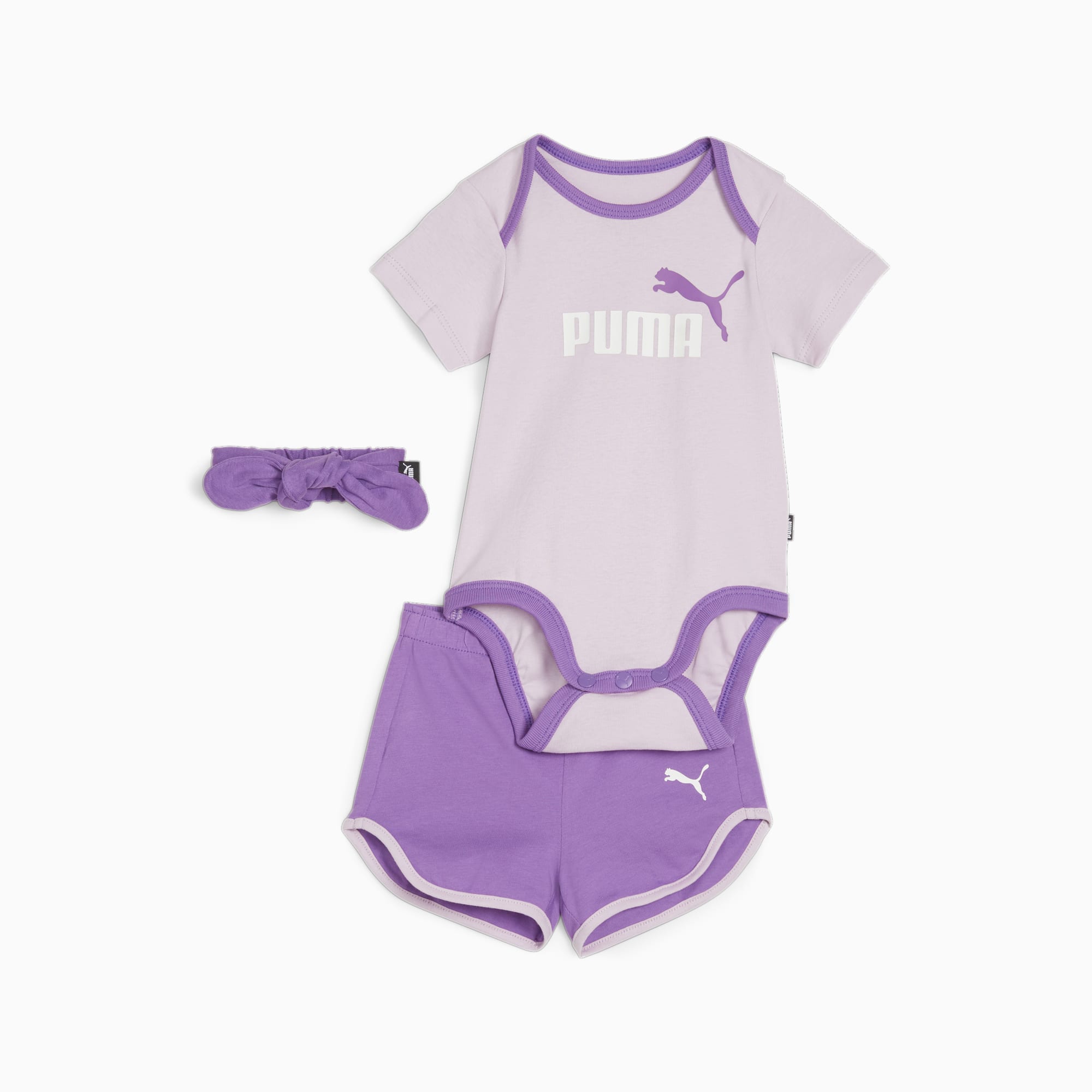 PUMA Minicats Bow Newborn Set Baby, Grape Mist, Size 80, Clothing