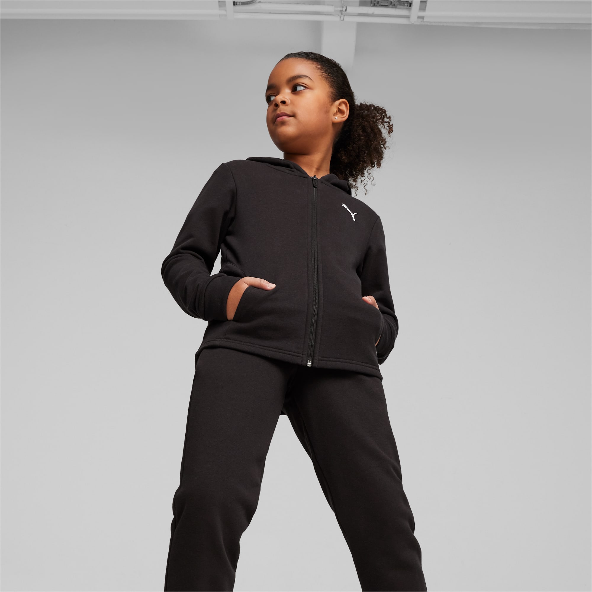 PUMA Chaussure Survêtement à Capuche Adolescent Pour Enfant, Noir