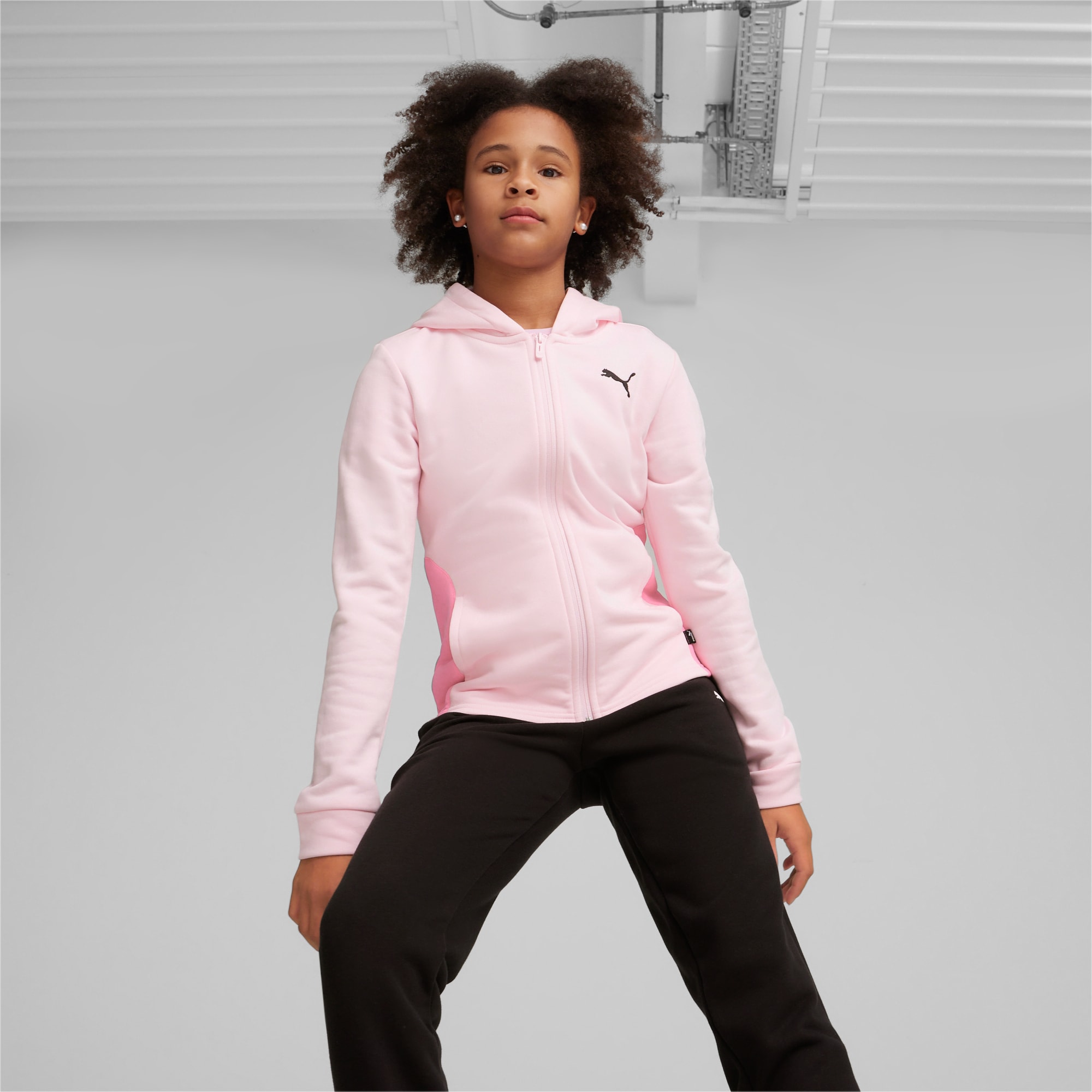 PUMA Hooded Sweatsuit Youth, Whisp Of Pink, Size 104, Clothing
