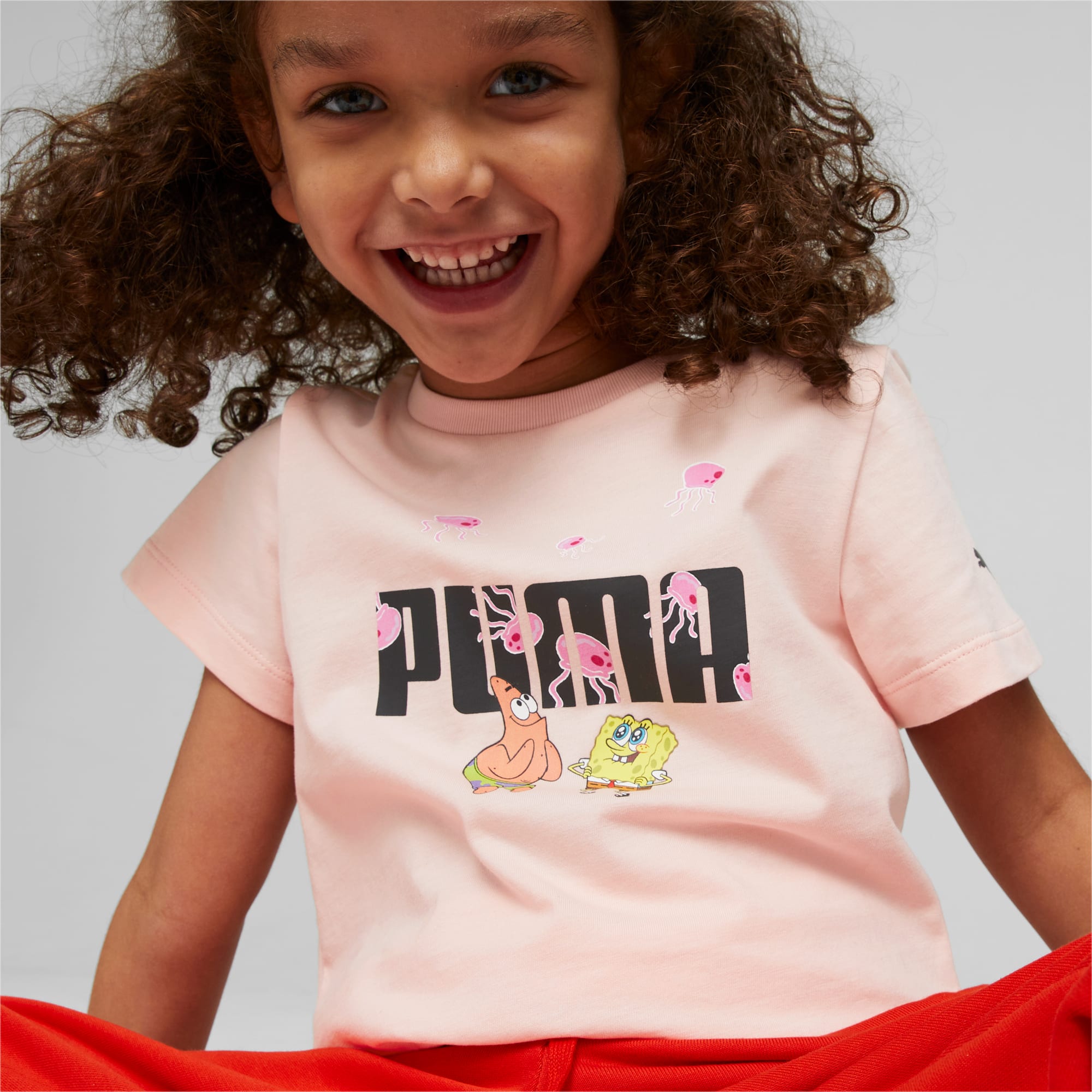 PUMA X Spongebob Logo T-Shirt Kids, Rose Dust, Size 116, Clothing
