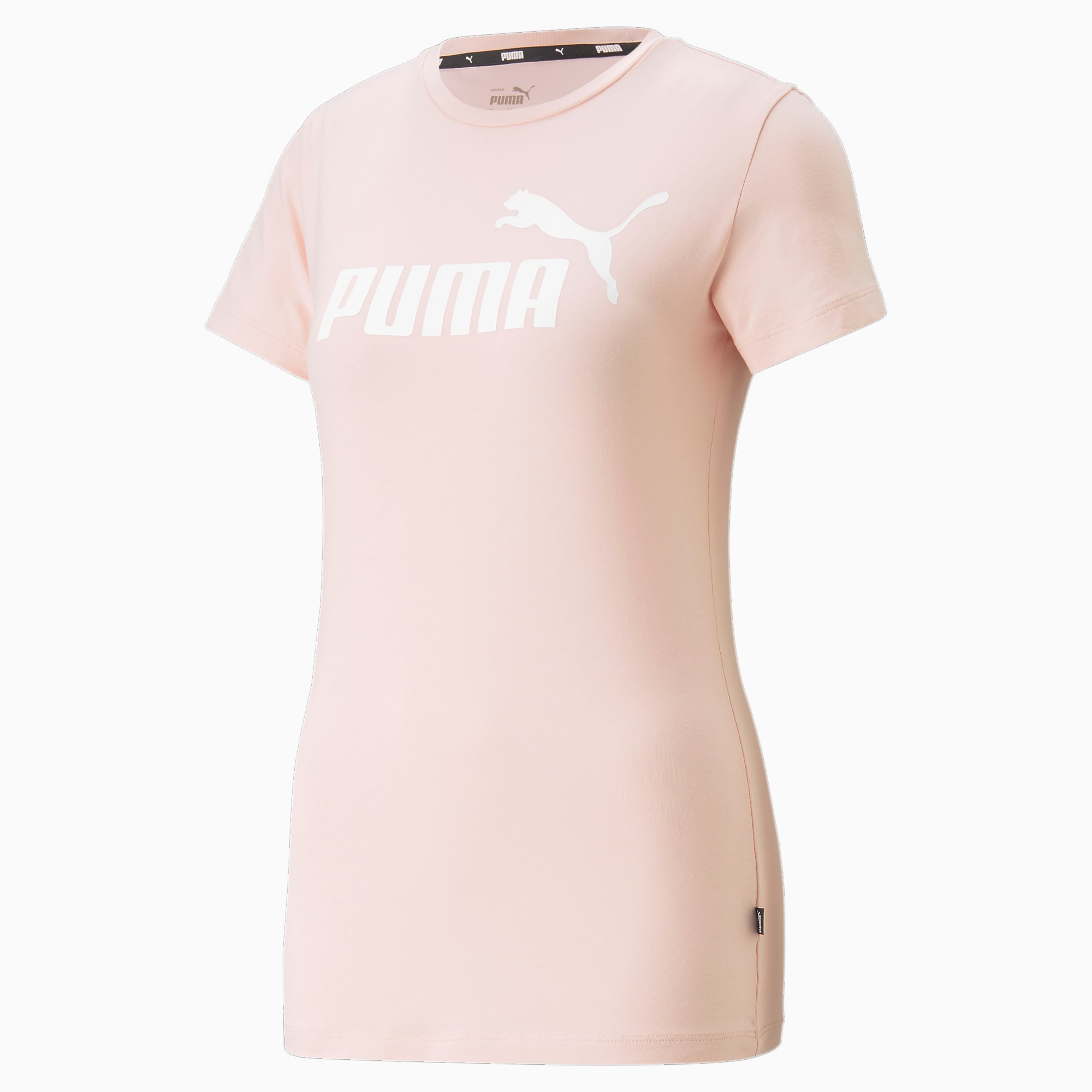 PUMA Essentials Slim Logo T-shirt Voor Dames, Roze