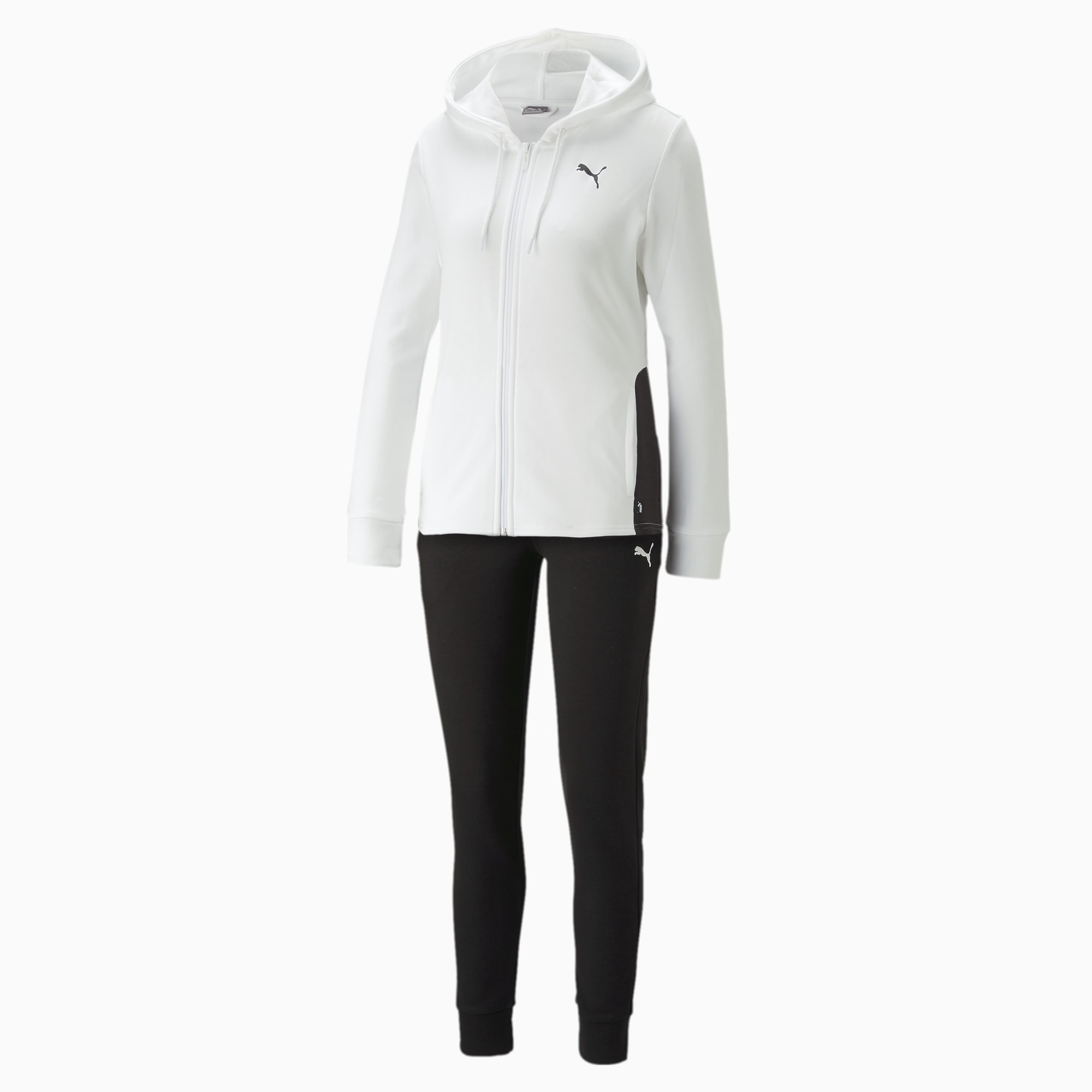 PUMA Classic Hooded Tracksuit Women, White, Size L, Clothing