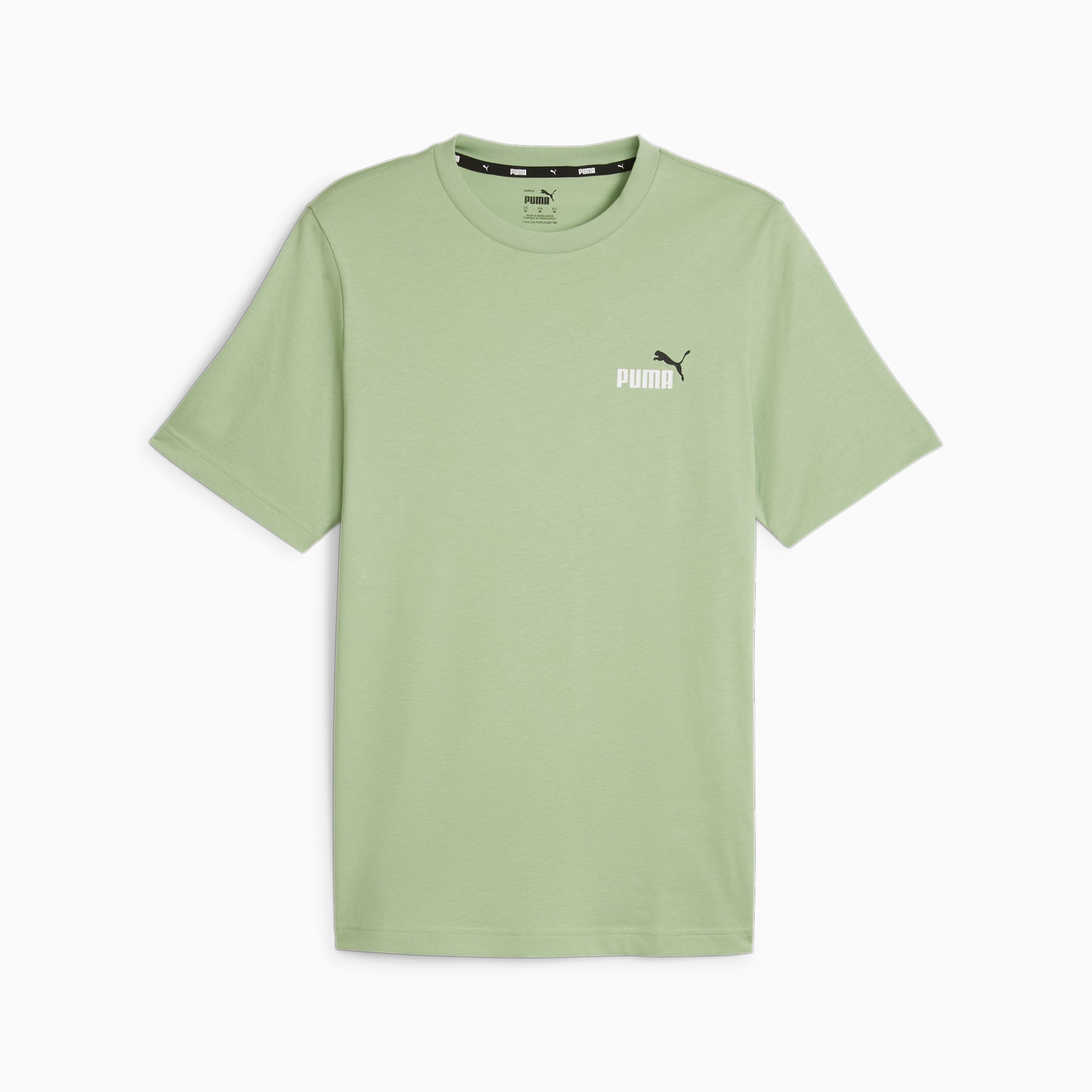 PUMA Essentials+ T-shirt Met Klein, Tweekleurig Logo Voor Heren, Groen