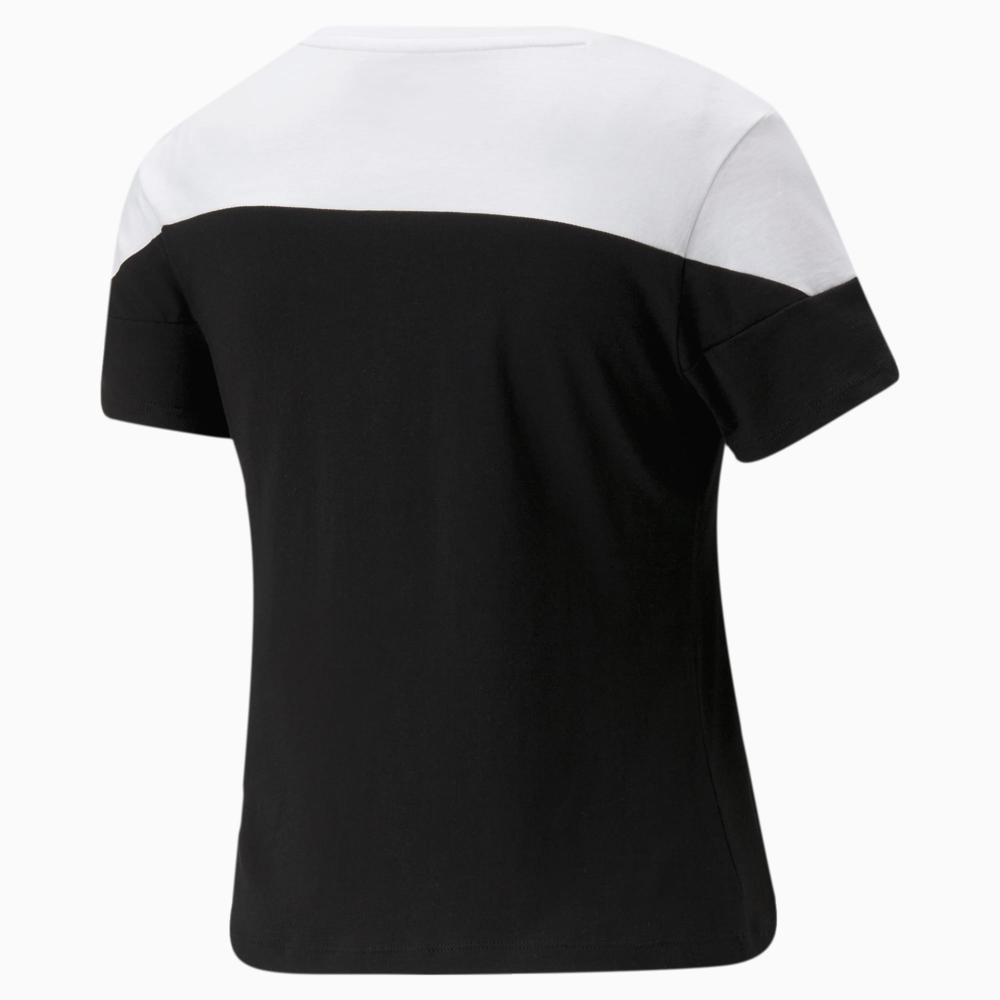 PUMA Around The Block T-shirt Voor Dames, Wit/Zwart