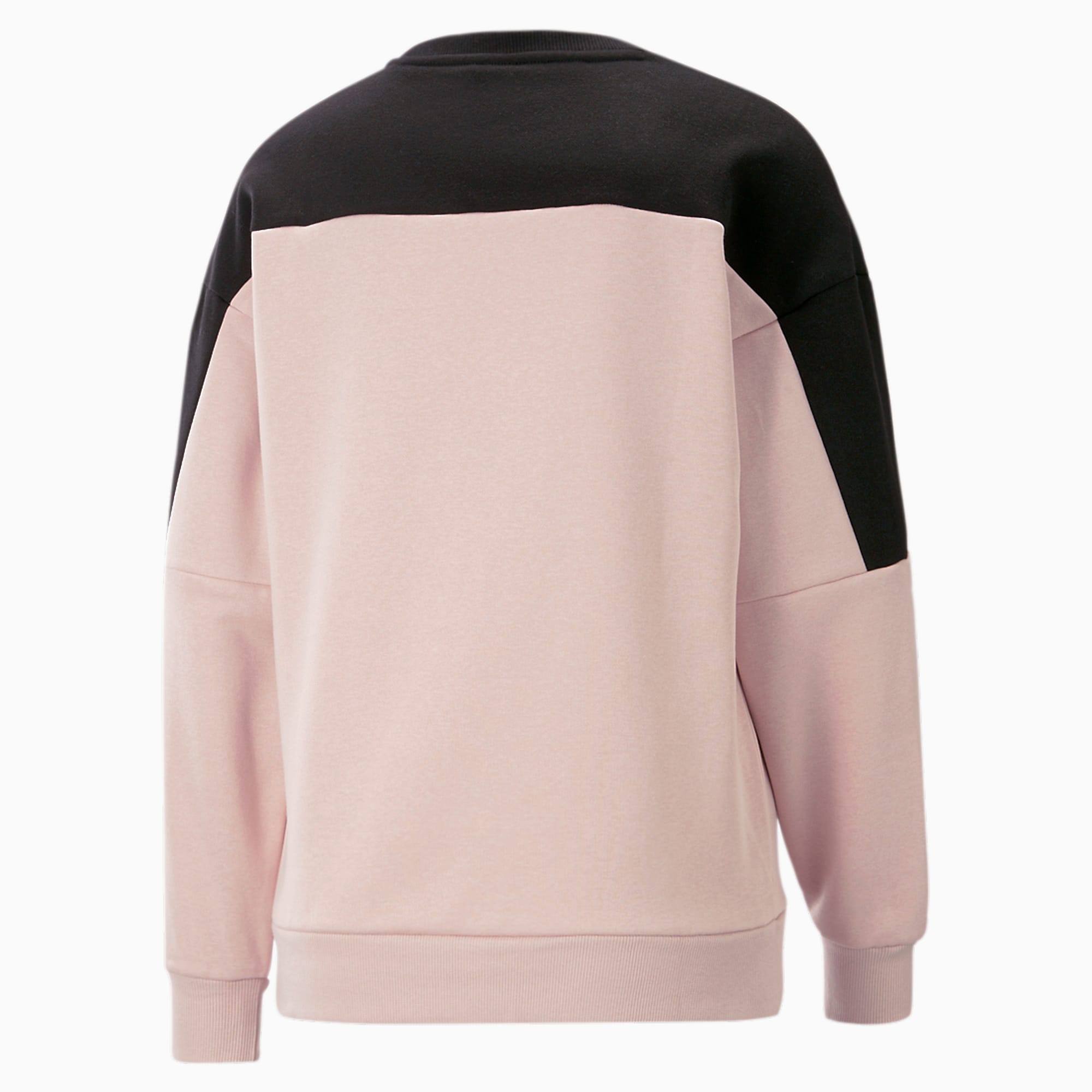 PUMA Around the Block sweatshirt met ronde hals voor Dames, Roze/Zwart