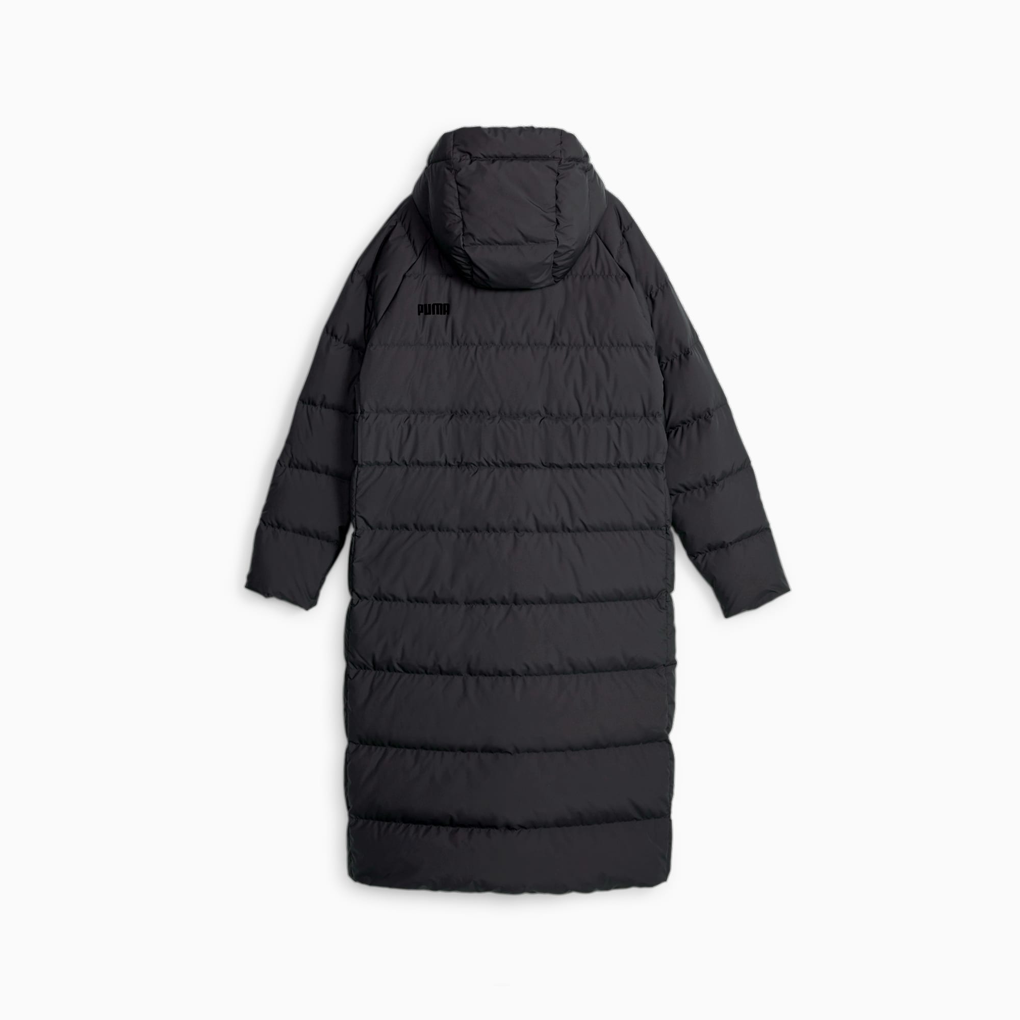 PUMA Women's Long Hooded Down Coat, Black