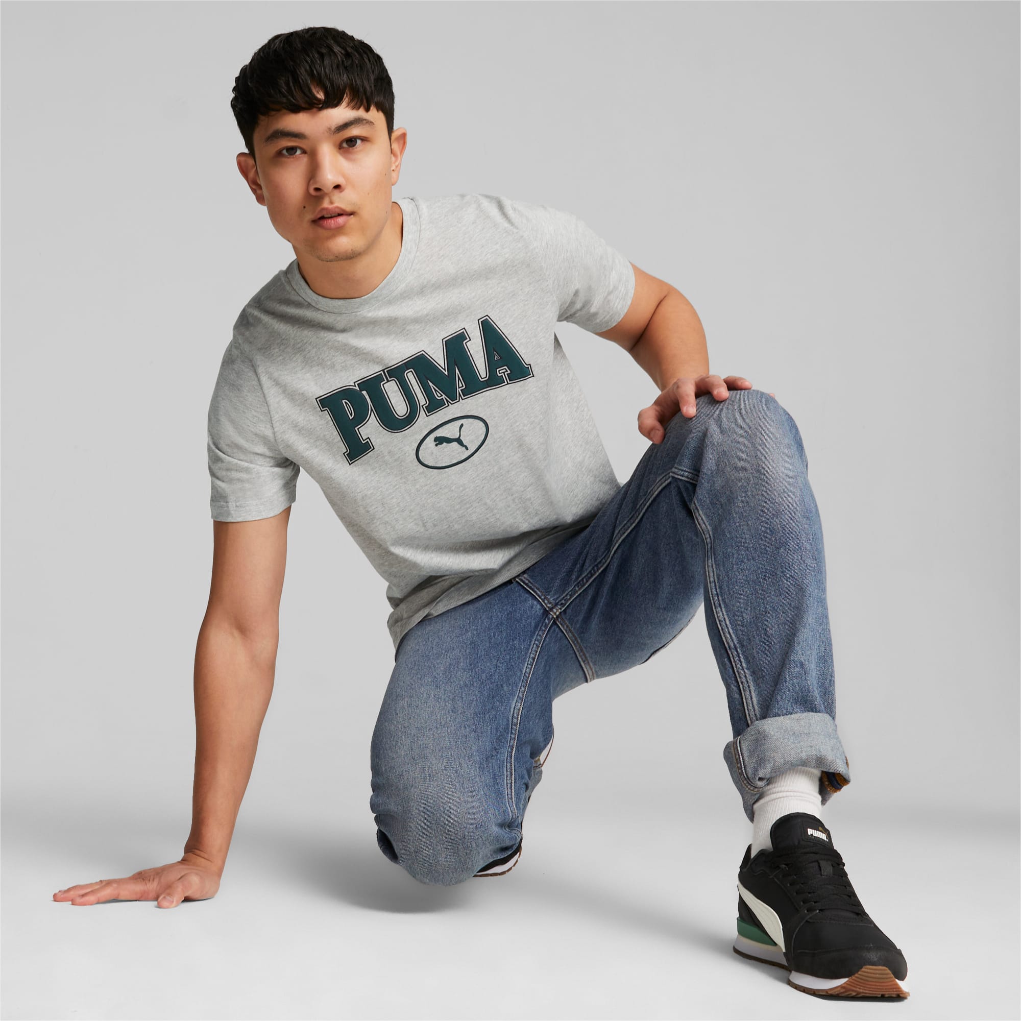 T-Shirt PUMA SQUAD Homme, Gris/Bruyère