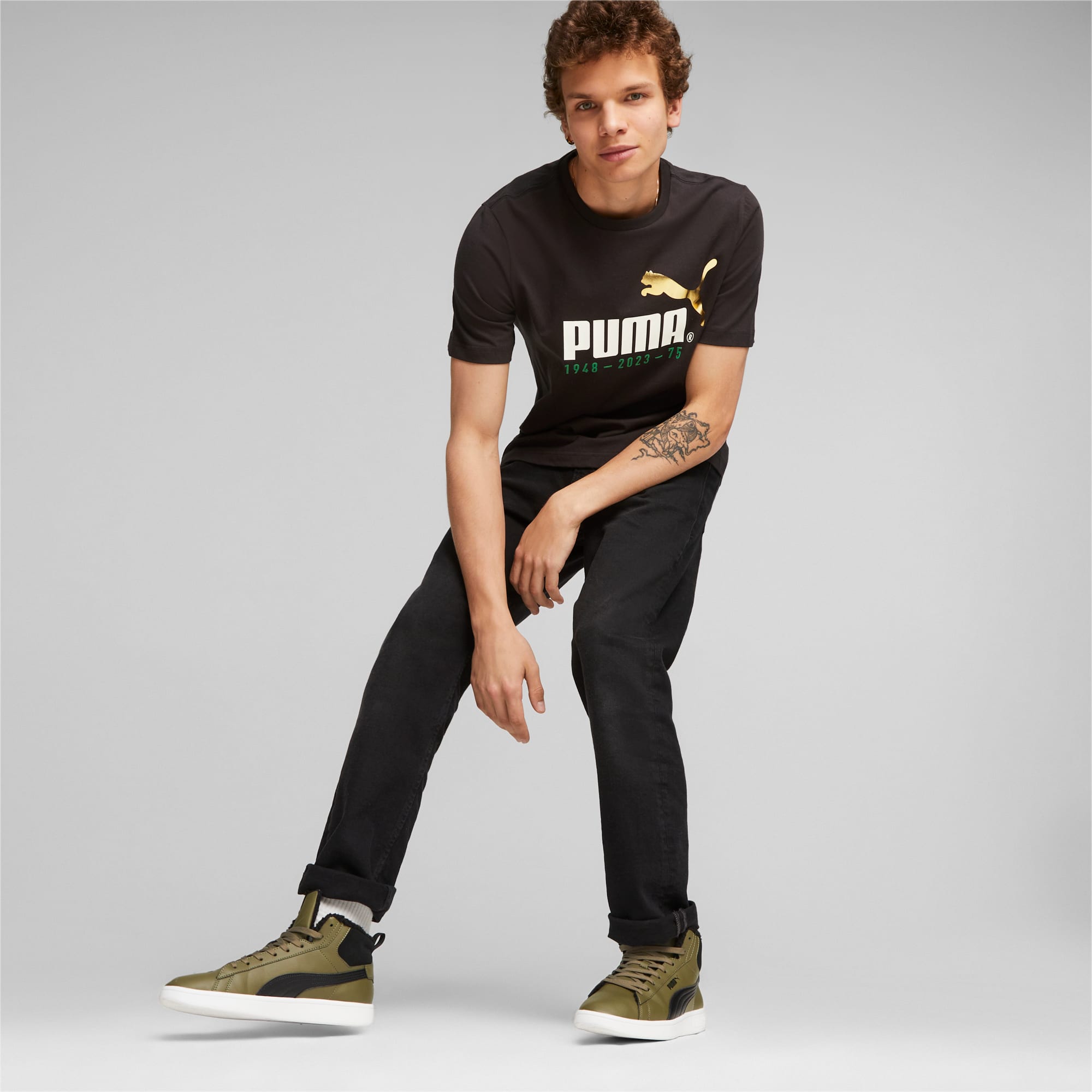 T-Shirt à Logo PUMA No.1 Pour Homme, Noir