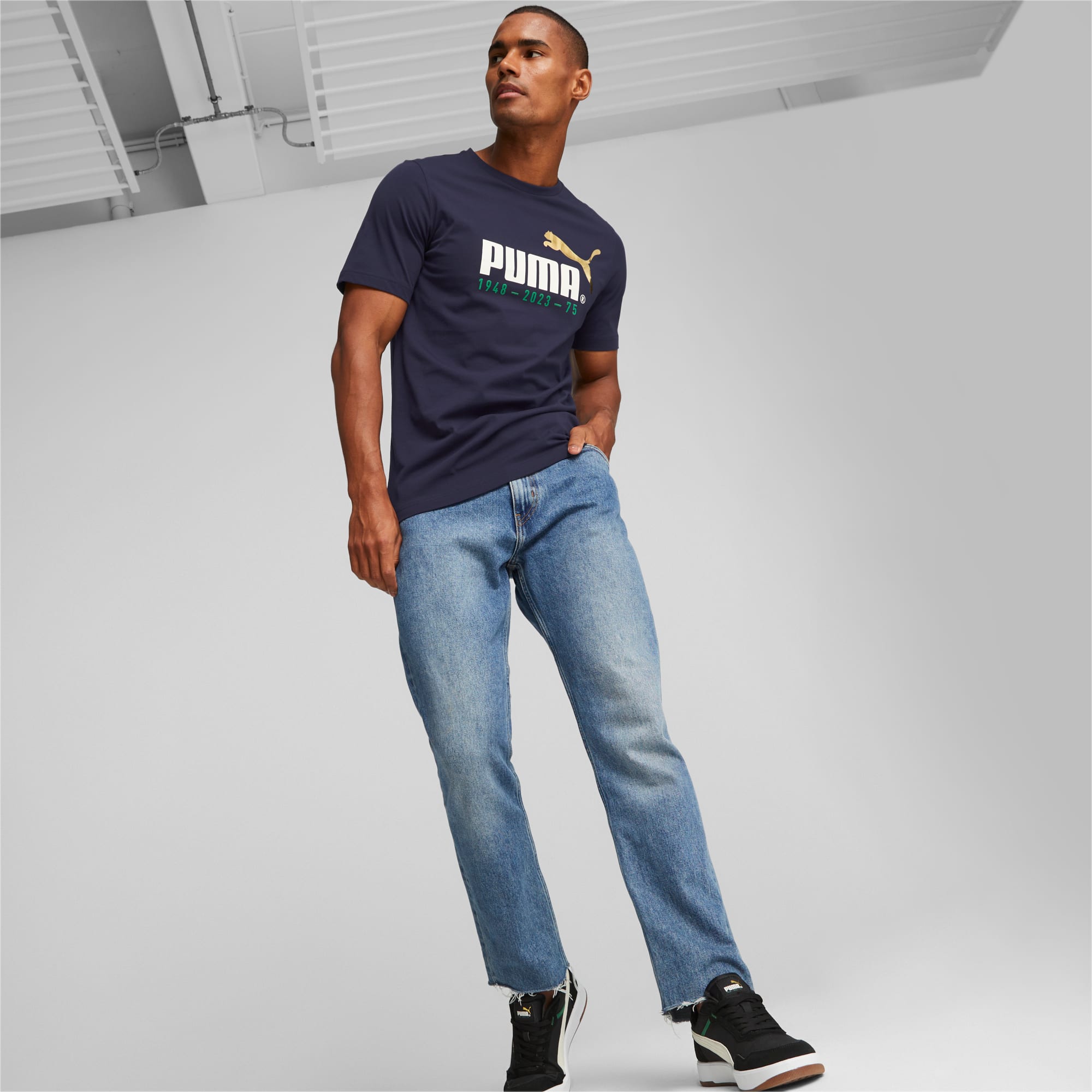 T-Shirt à Logo PUMA No.1 Pour Homme, Bleu