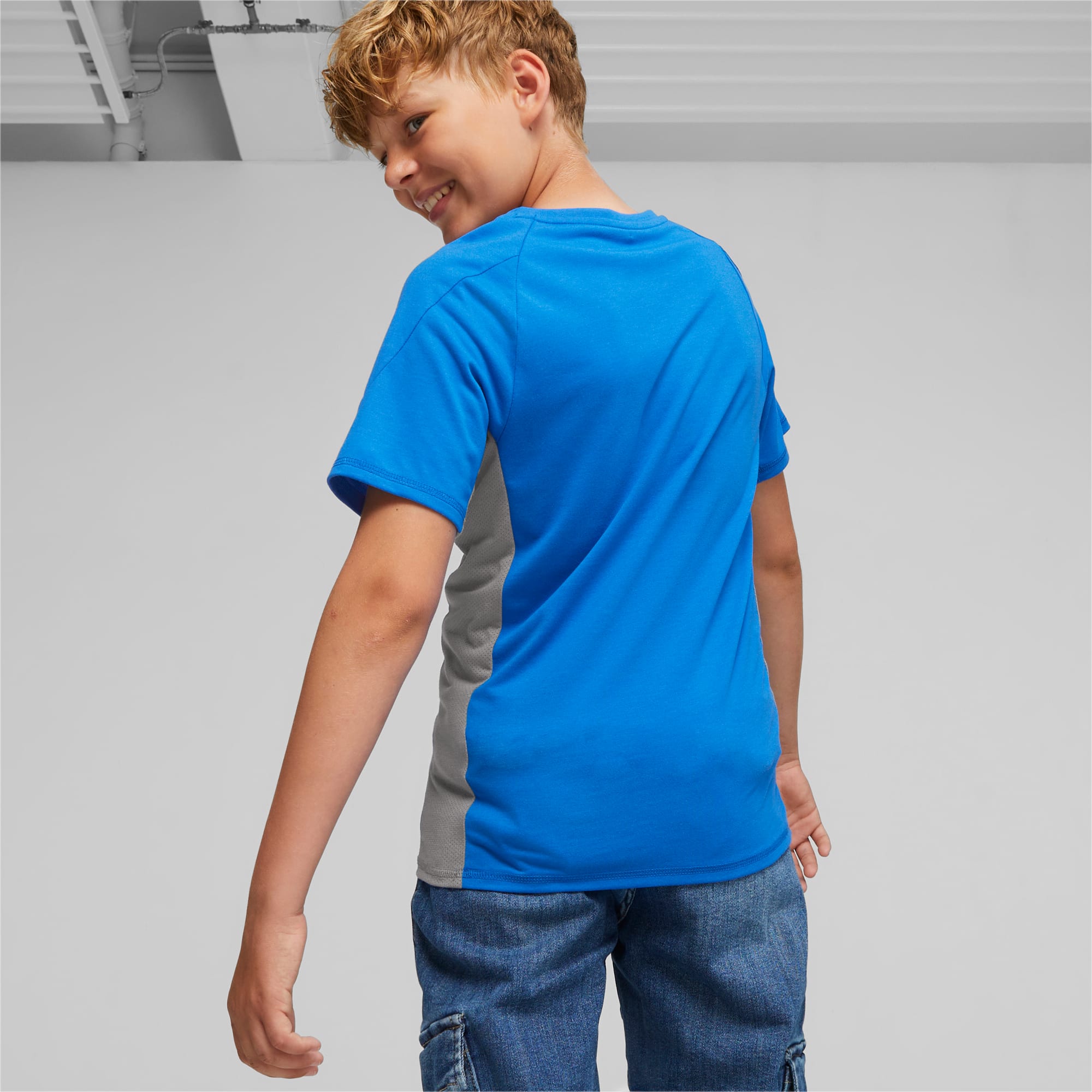 PUMA Evostripe Youth T-Shirt, Racing Blue, Size 116, Clothing