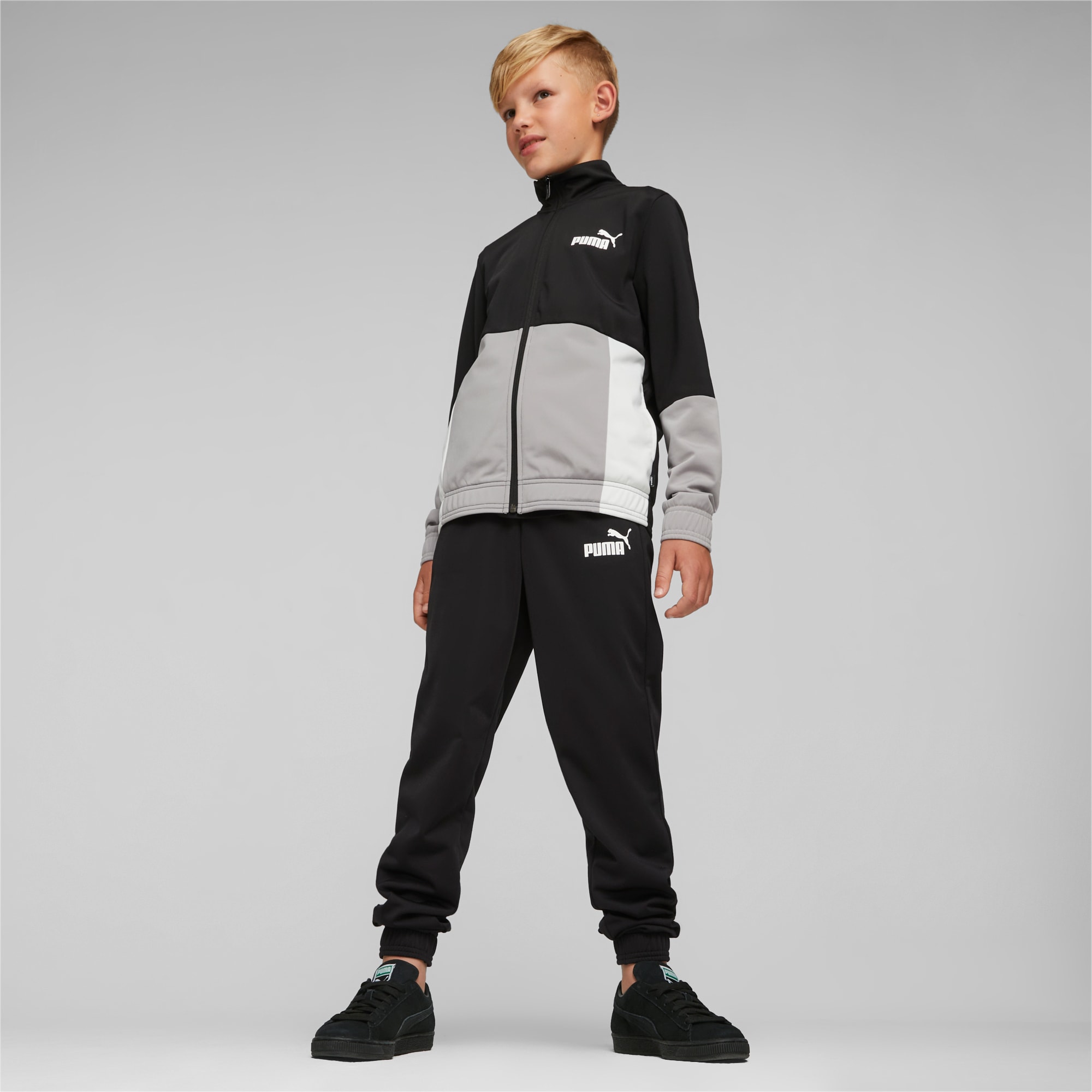 PUMA Colourblock Poly Suit Teenager Für Kinder, Schwarz, Größe: 164, Kleidung