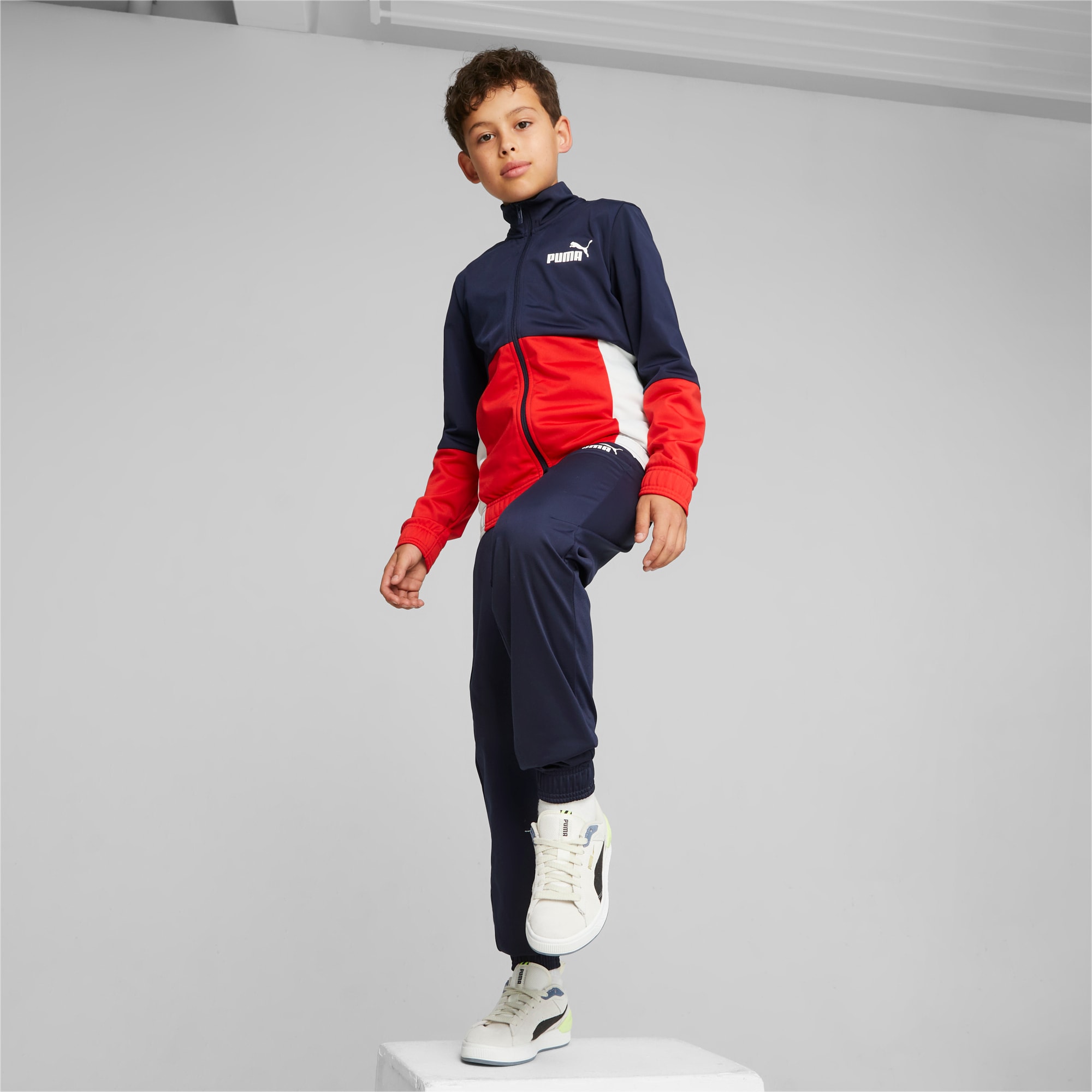 PUMA Colourblock Poly Suit Teenager Für Kinder, Blau, Größe: 140, Kleidung