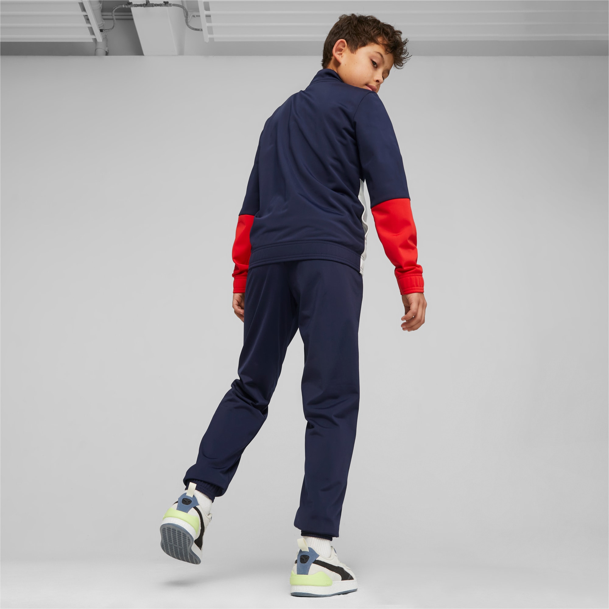 PUMA Colourblock Poly Suit Teenager Für Kinder, Blau, Größe: 128, Kleidung