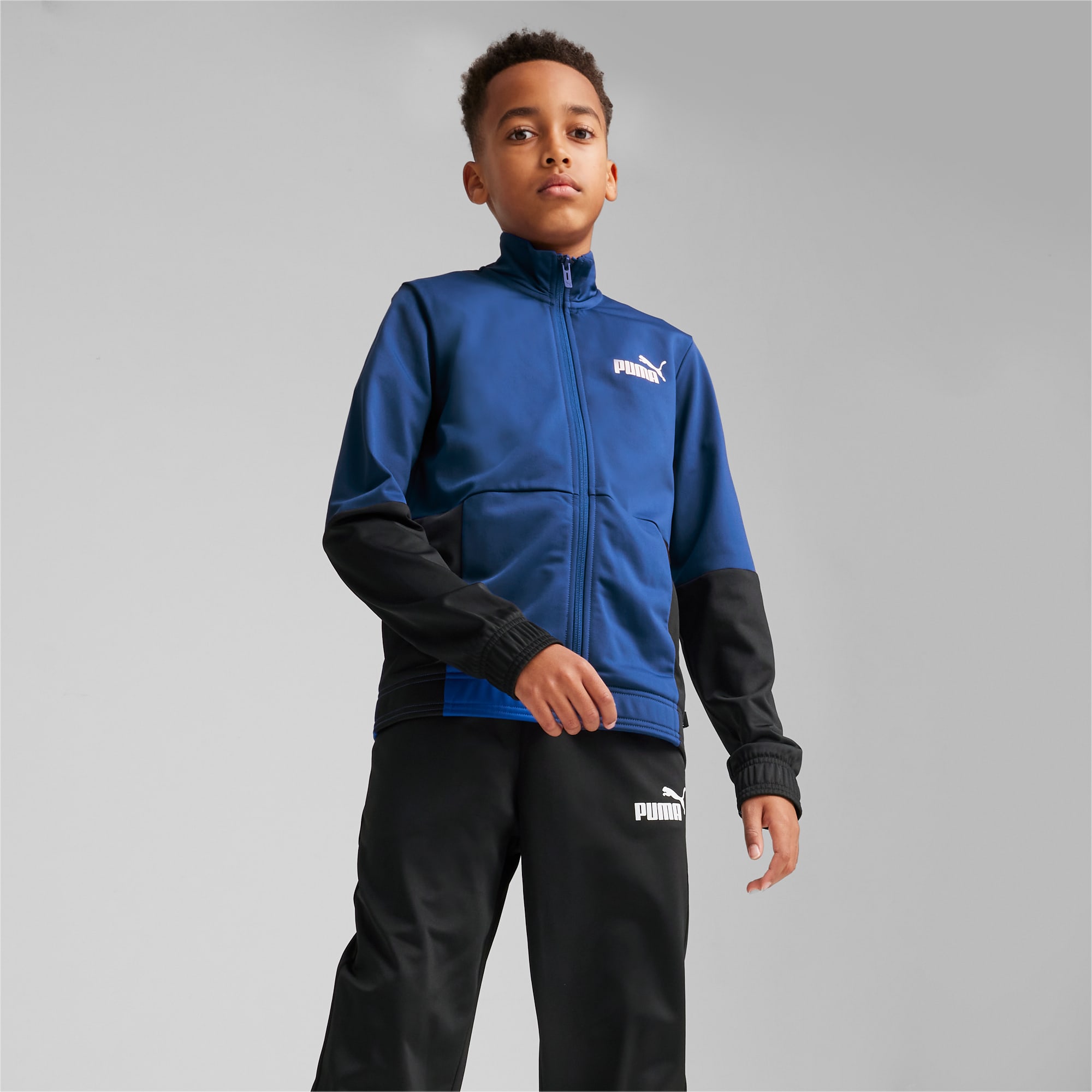 PUMA Colorblock Youth Poly Suit, Cobalt Glaze, Size 128, Clothing