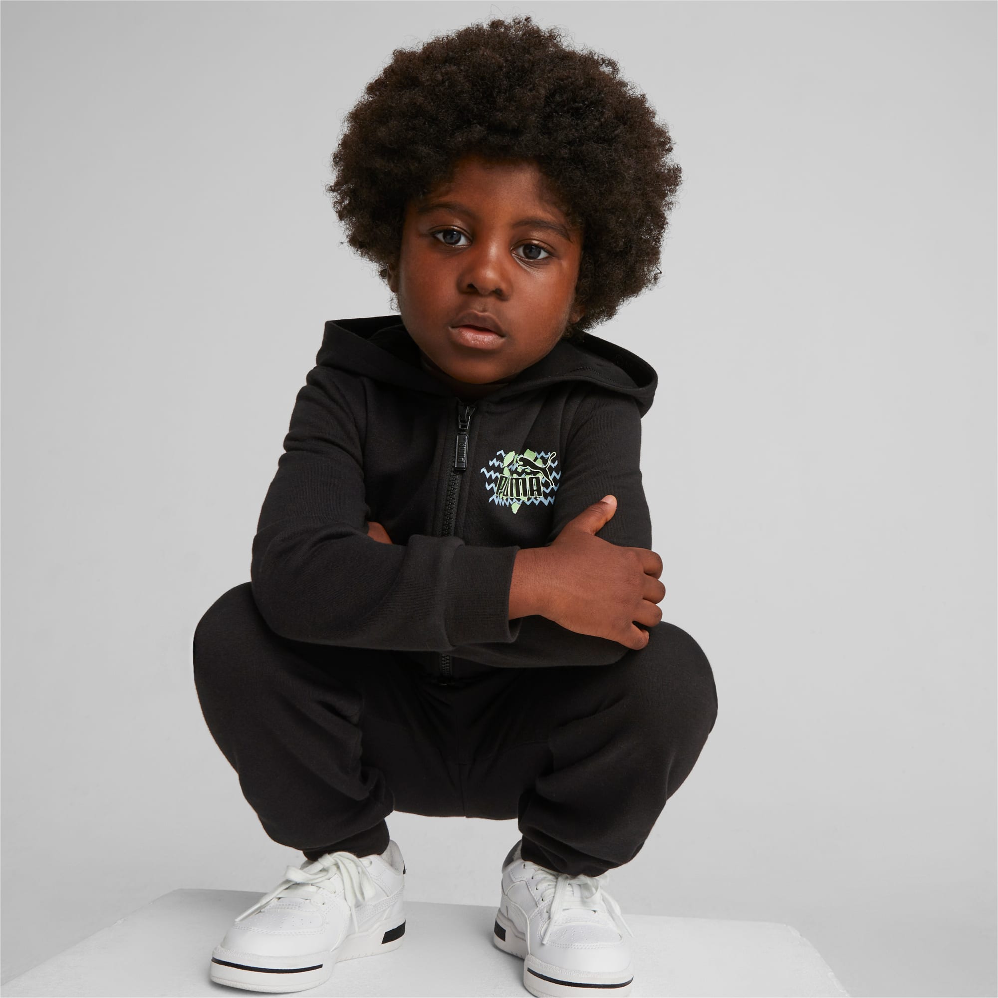 PUMA Essentials Mix Match Full-Zip Hoodie Kinder, Schwarz, Größe: 104, Kleidung