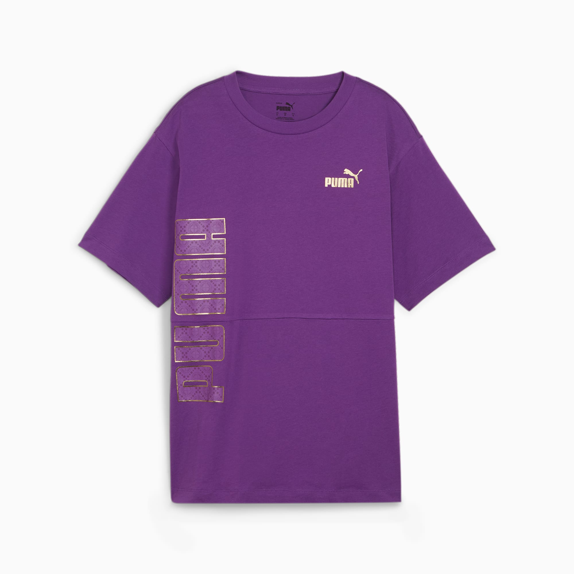 PUMA Power Logo Love Women's T-Shirt, Purple Pop, Size M, Clothing