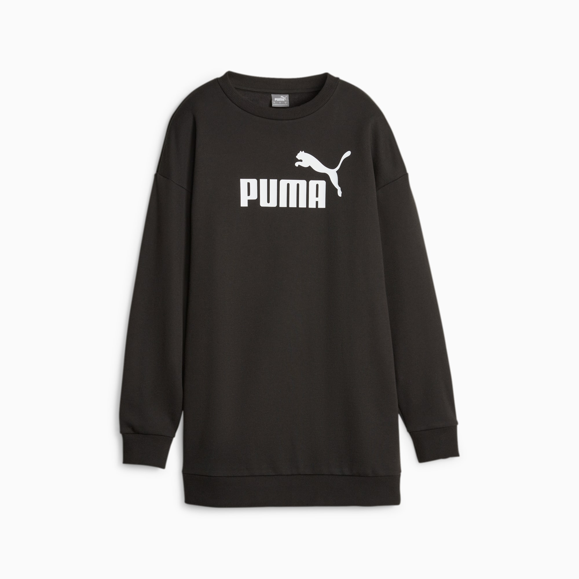 PUMA Ess+ Women's Crew Shirt Dress, Black, Size XL, Clothing