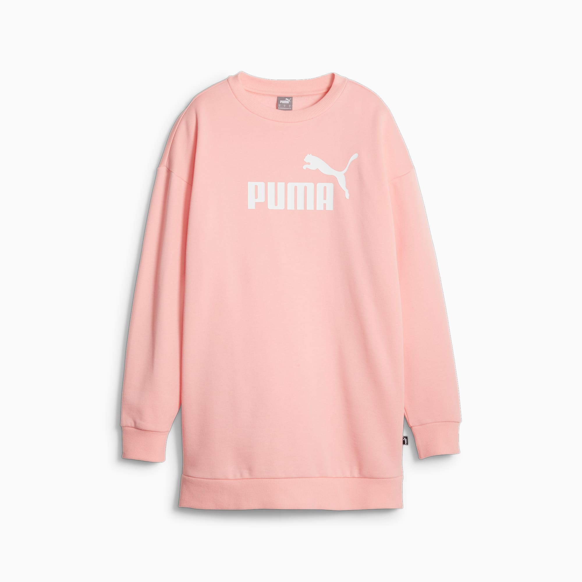PUMA Ess+ Women's Crew Shirt Dress, Peach Smoothie, Size XL, Clothing