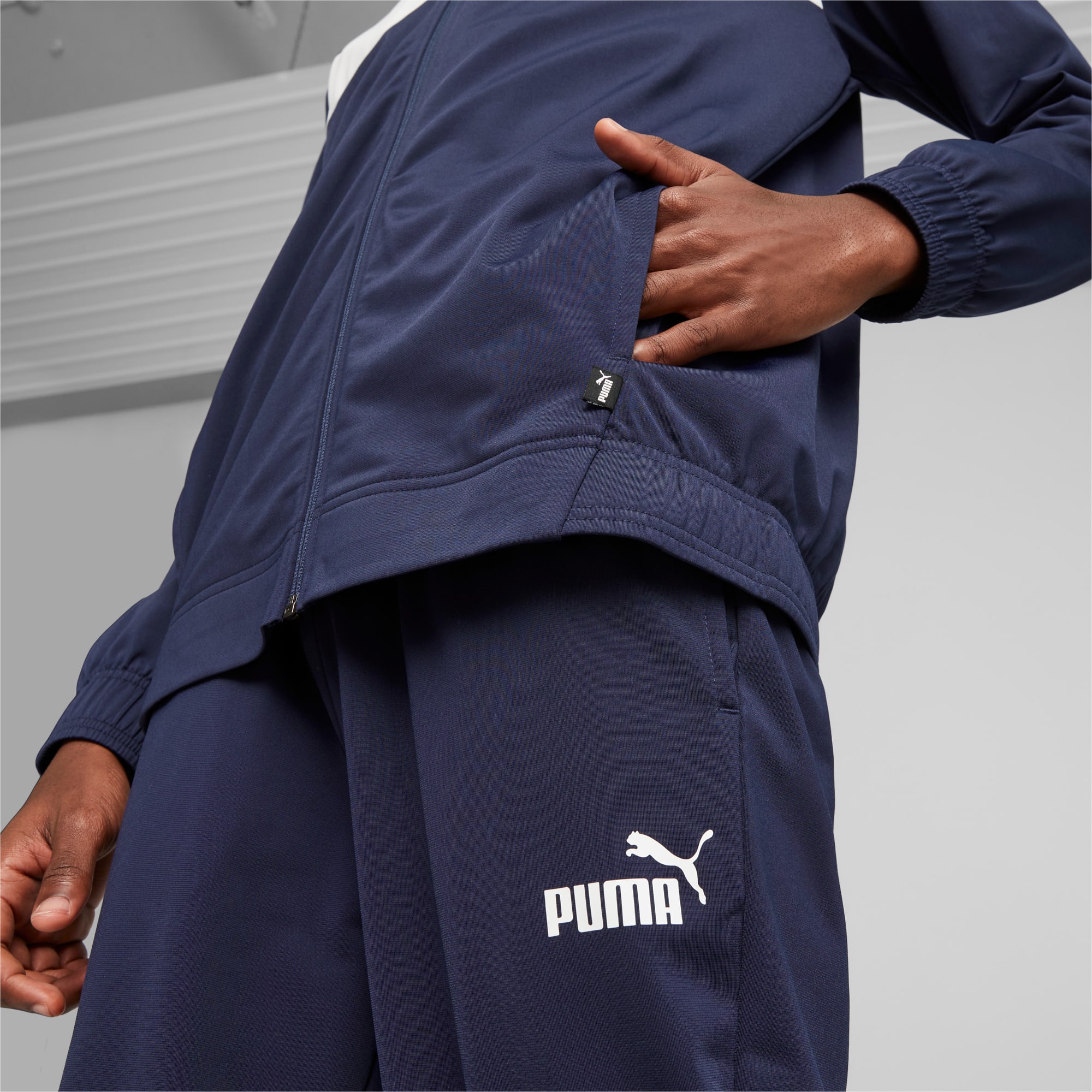 PUMA Men's Poly Tracksuit, Dark Blue, Size 4XL, Clothing