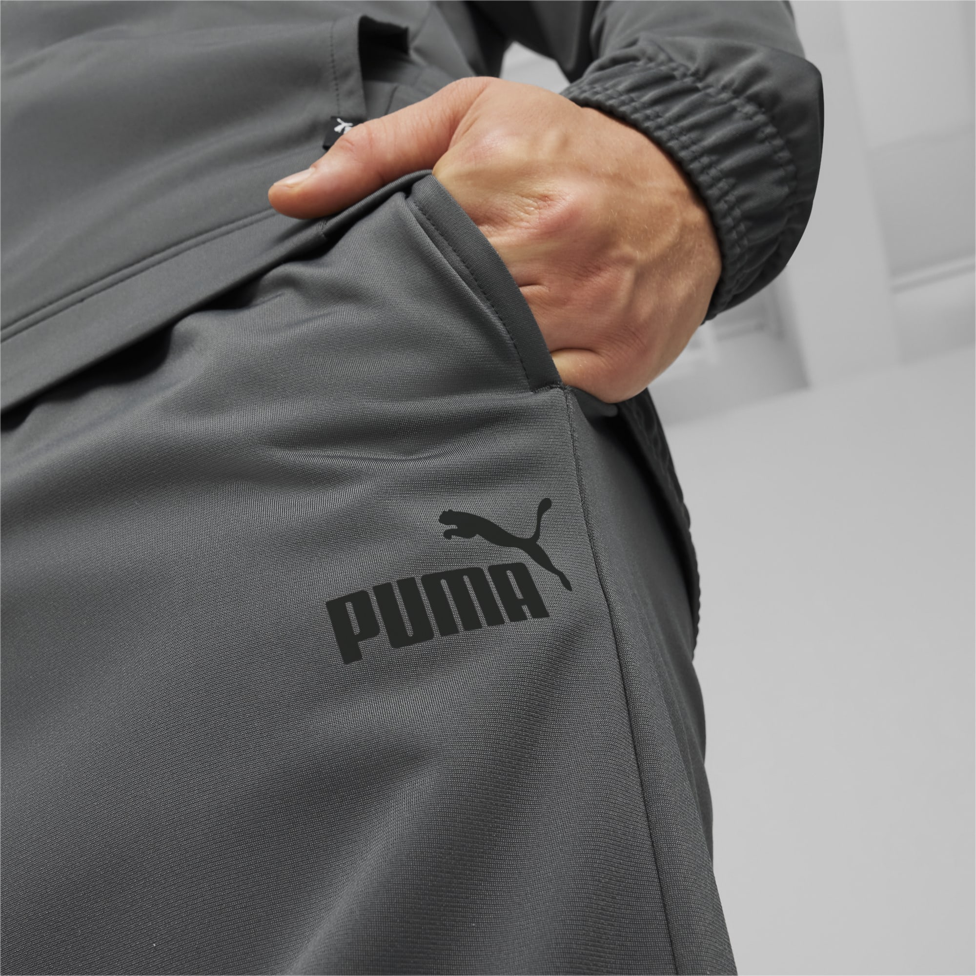 PUMA Men's Poly Tracksuit, Mineral Grey, Size XL, Clothing