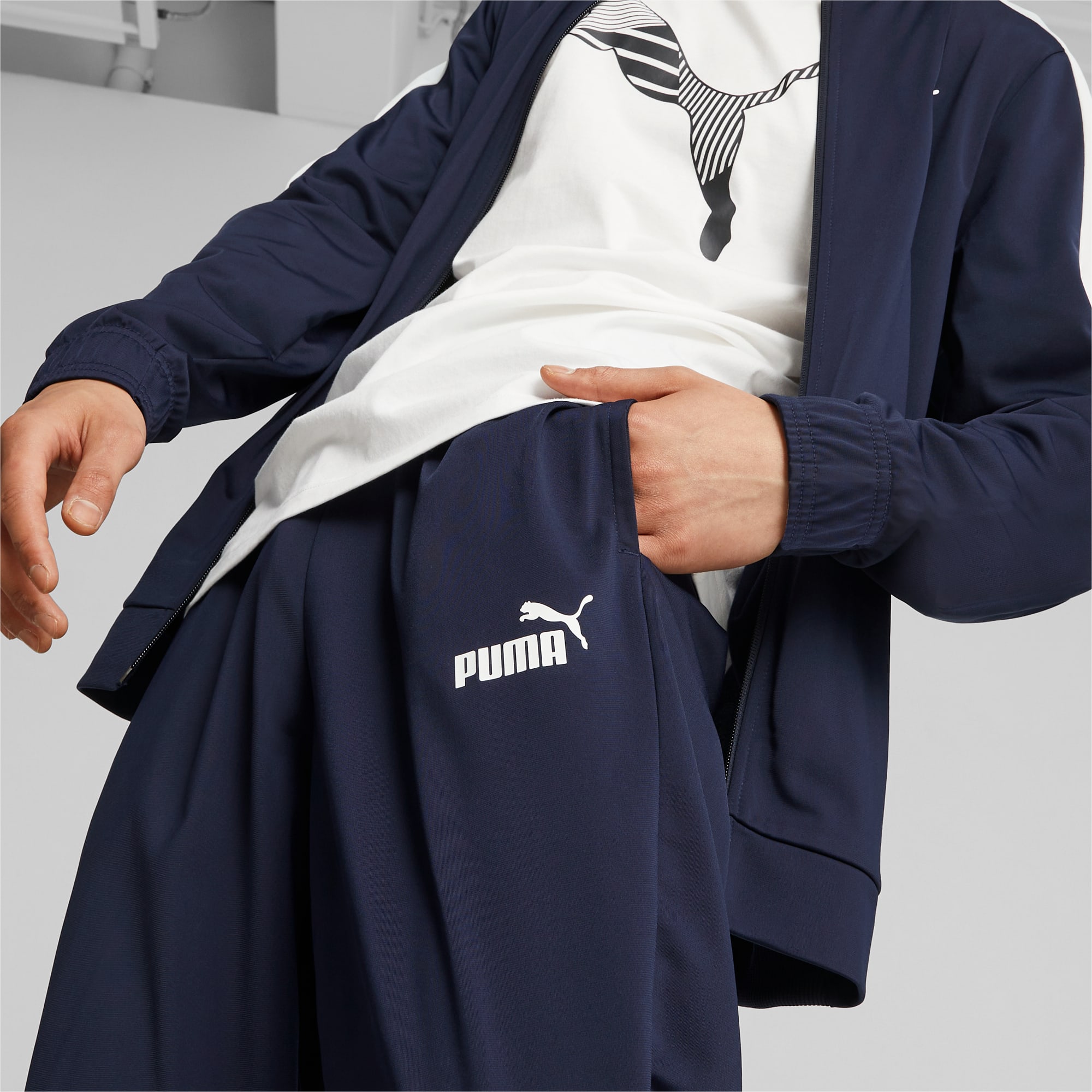 PUMA Men's Baseball Tricot Suit, Dark Blue, Size S