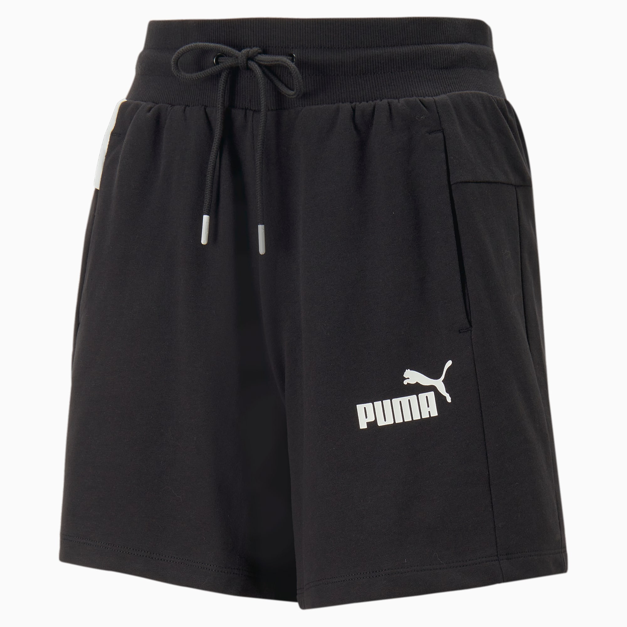PUMA Around The Block Shorts Ft Women, Black/White, Size S, Clothing