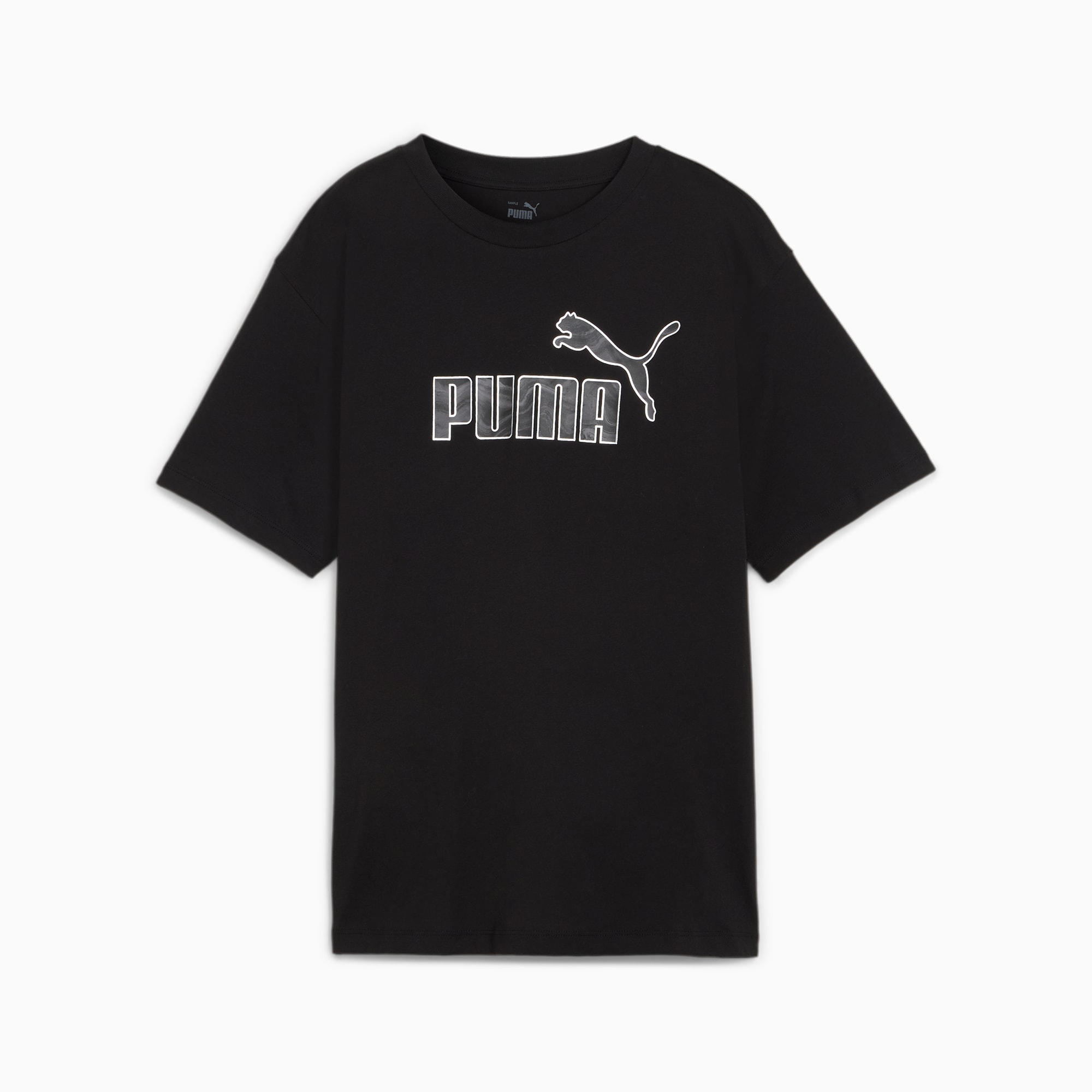 PUMA Ess+ Marbleized Women's Relaxed T-Shirt, Black, Size XL, Clothing