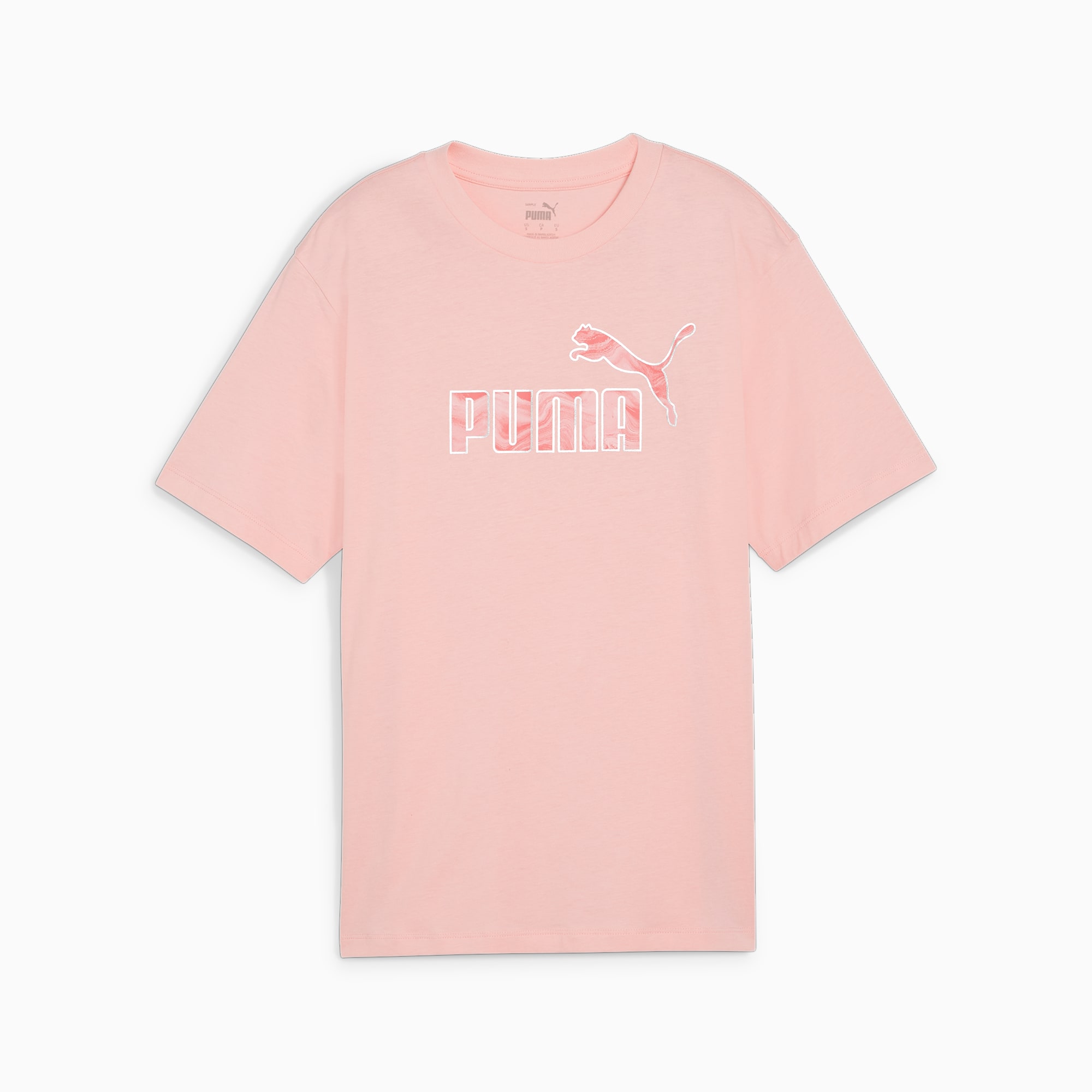 PUMA ESS+ MARBLEIZED Relaxed T-shirt Voor Dames, Roze
