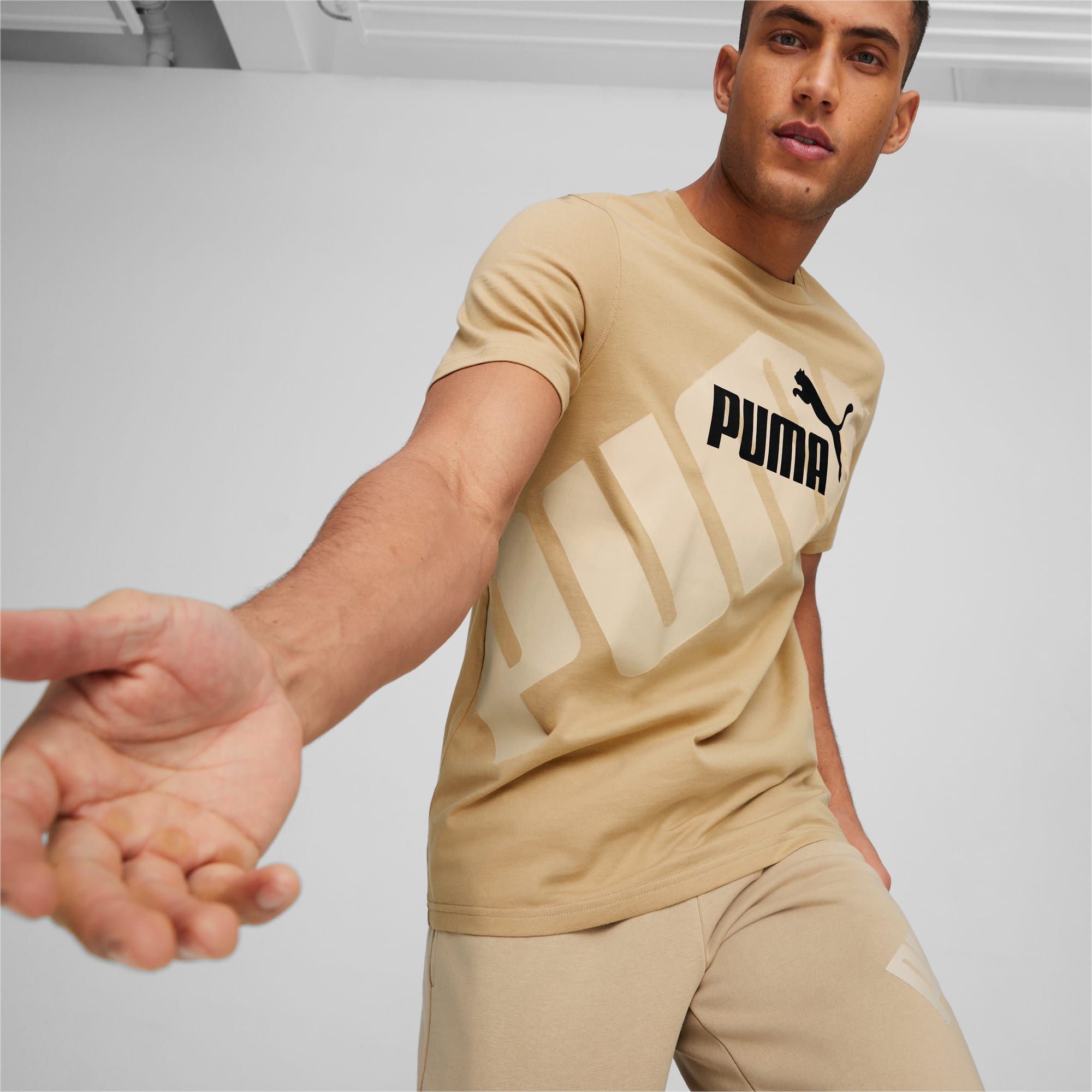 PUMA POWER T-shirt Met Print Voor Heren, Prairie Tan