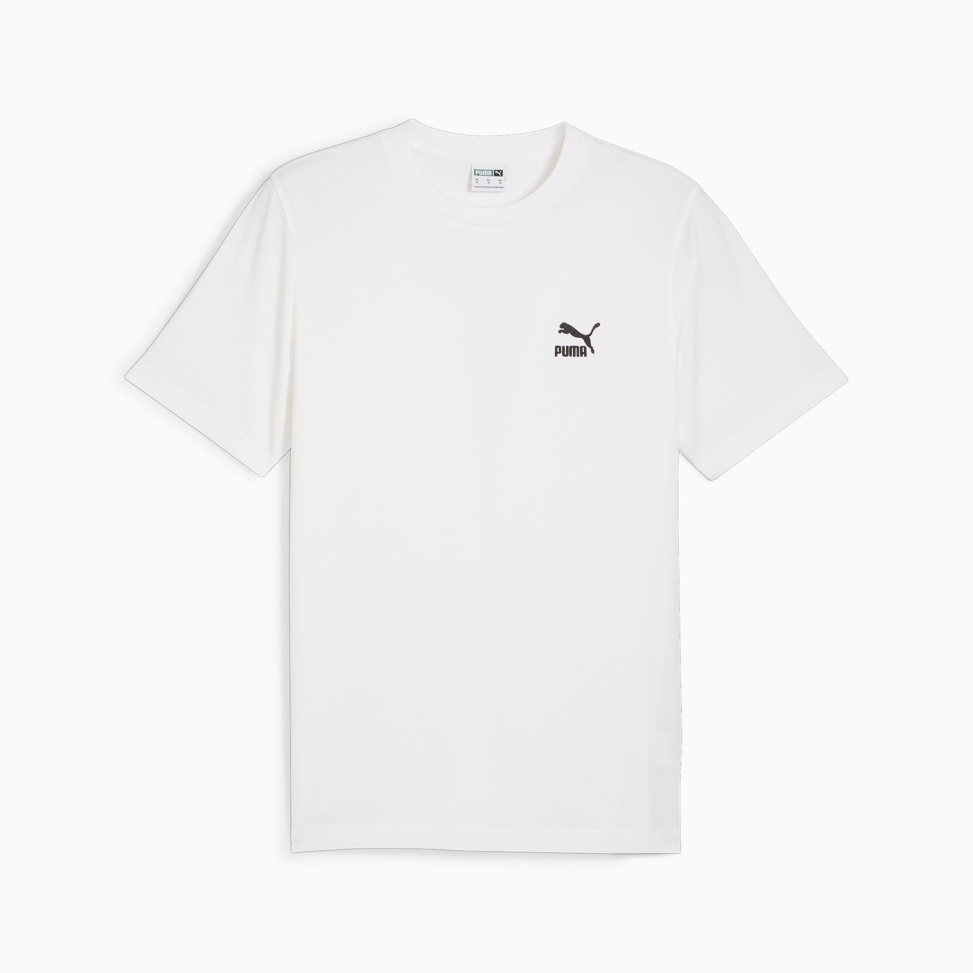 PUMA CLASSICS T-Shirt Mit Kleinem Logo Für Herren, Weiß, Größe: M, Kleidung