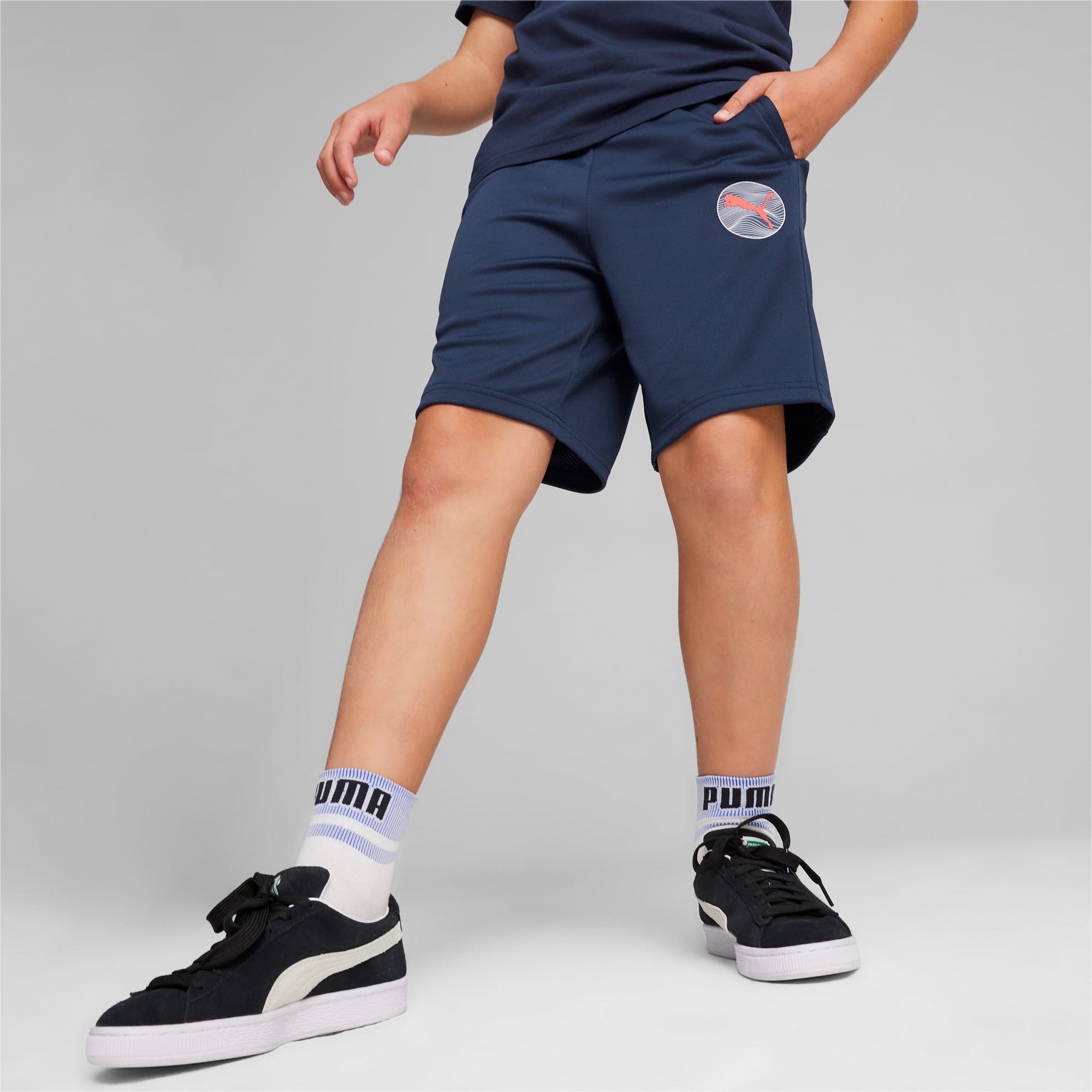PUMA Active Sports Youth Shorts, Dark Blue, Size 116, Clothing