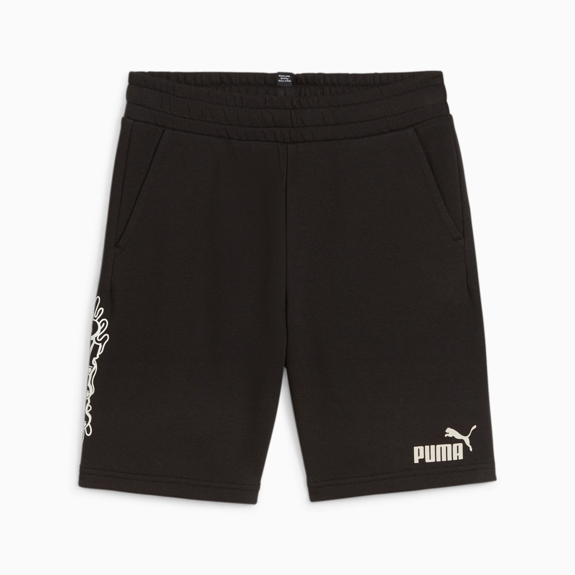 PUMA Ess+ Mid 90S Youth Shorts, Black, Size 128, Clothing