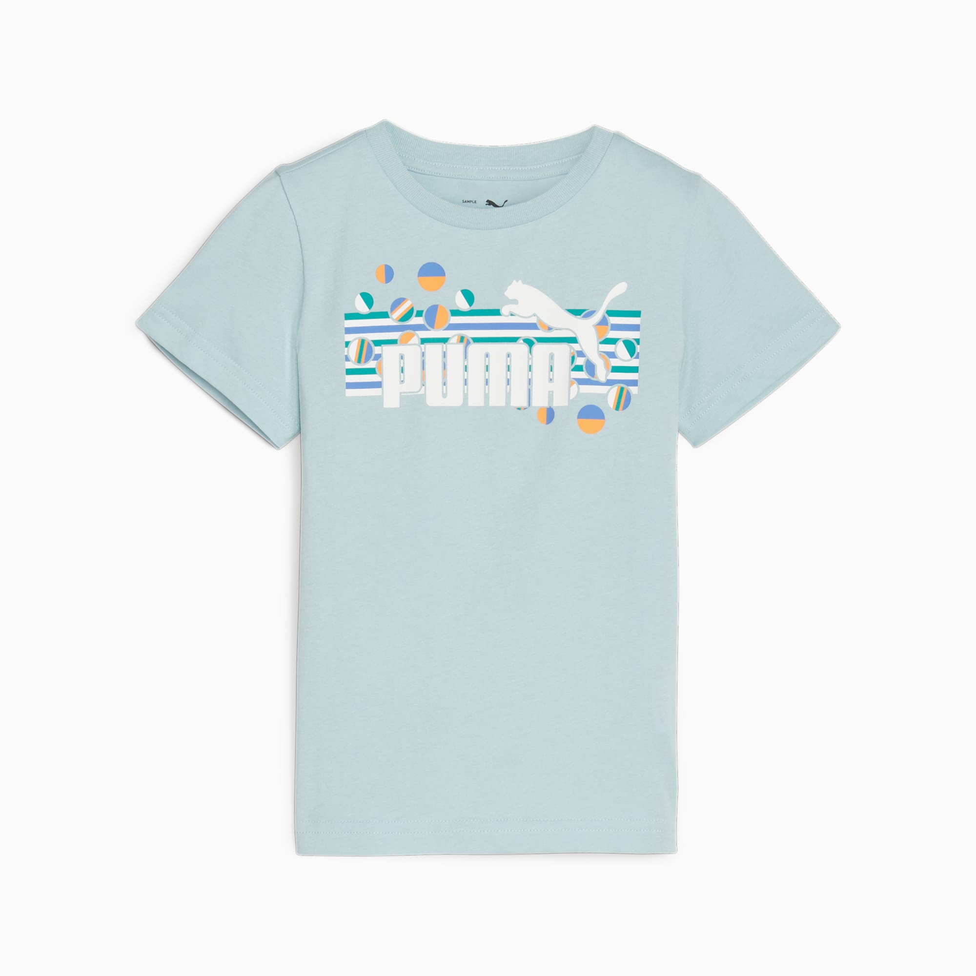 PUMA ESS+ SUMMER CAMP T-Shirt Kinder, Blau, Größe: 128, Kleidung