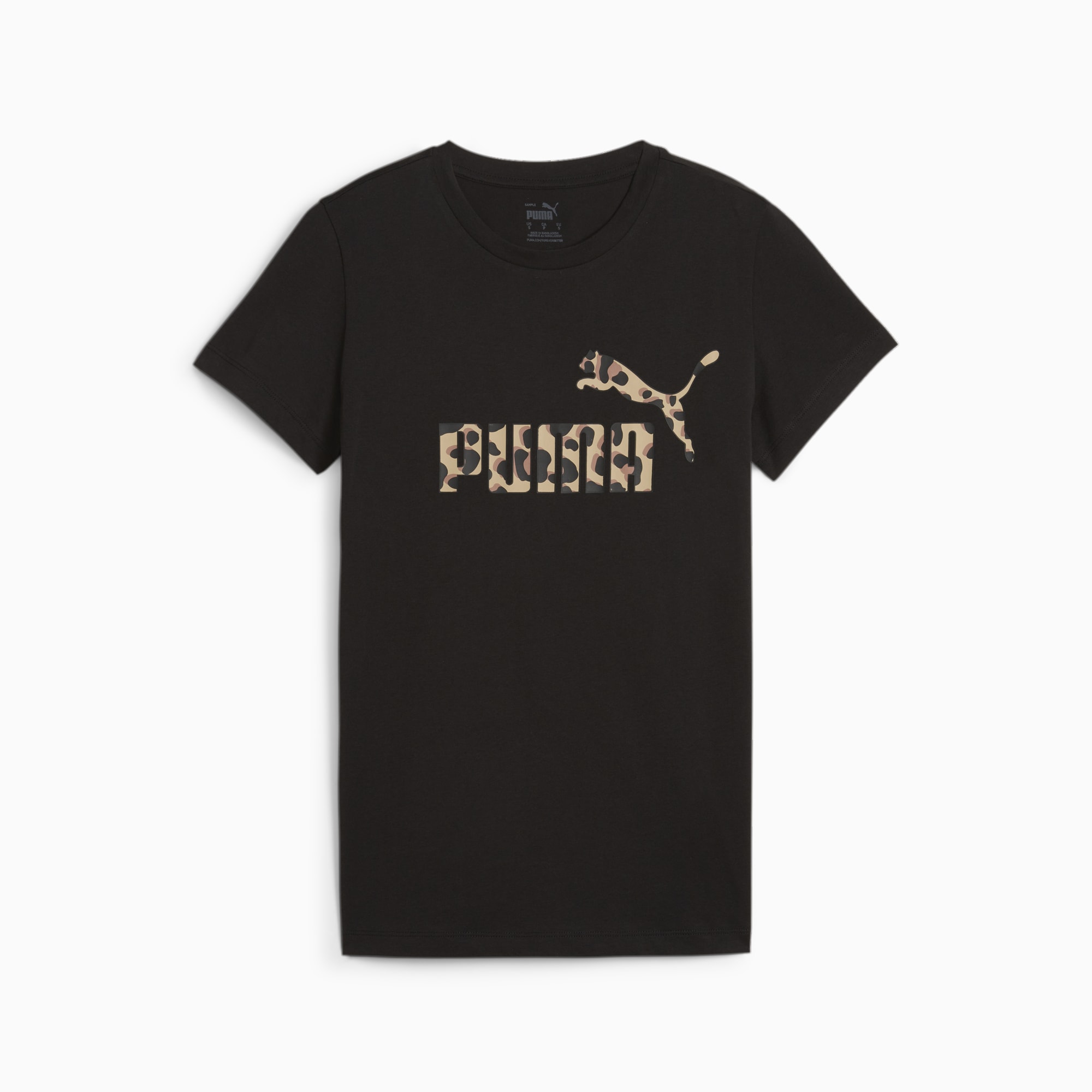PUMA ESS+ ANIMAL Graphic T-Shirt Damen, Schwarz, Größe: XL, Kleidung