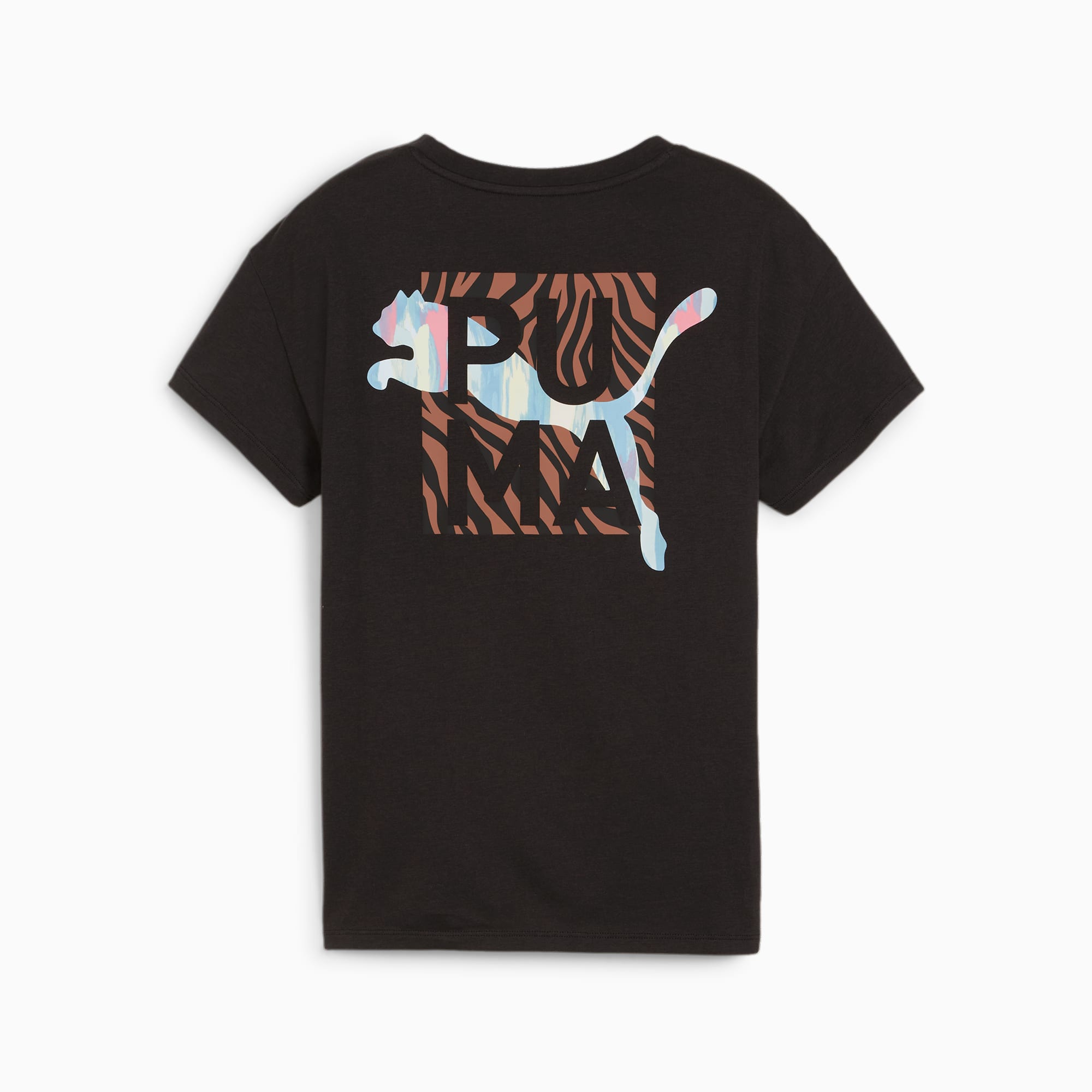 PUMA ANIMAL REMIX Boyfriend T-shirt, Zwart