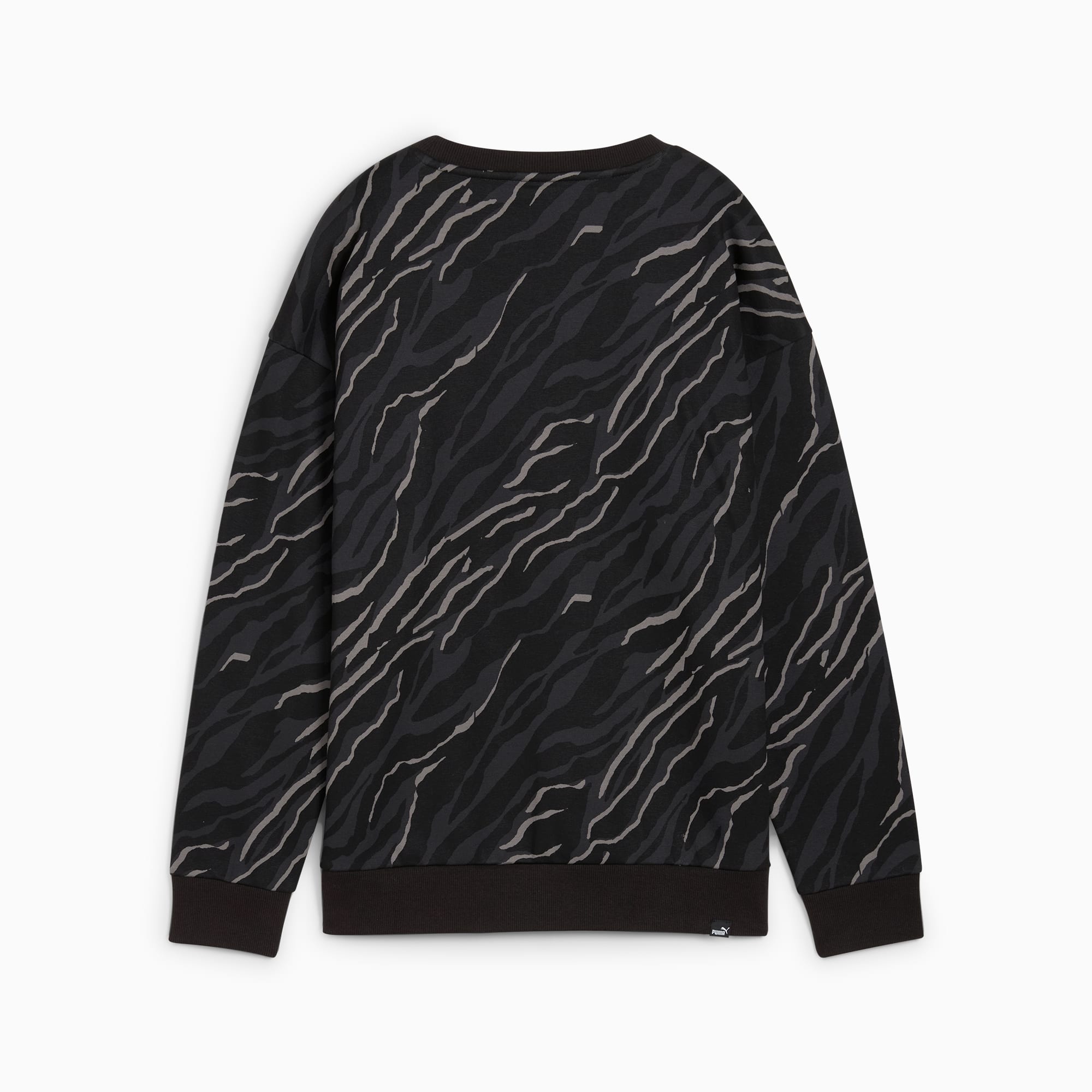 PUMA ESS+ ANIMAL top met ronde hals en print voor Dames, Zwart