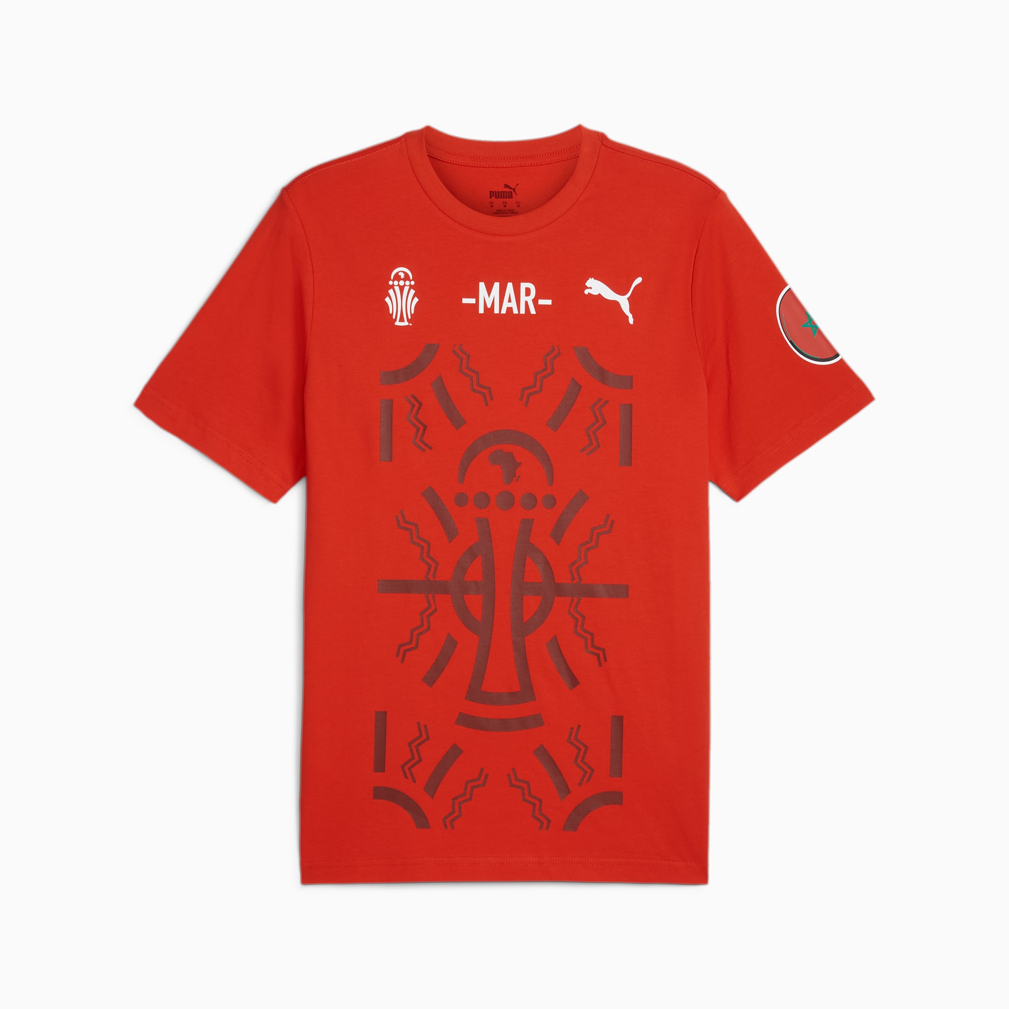 PUMA Morocco Men's T-Shirt Totalenergies Caf Africa Cup Of Nations 2023, Red