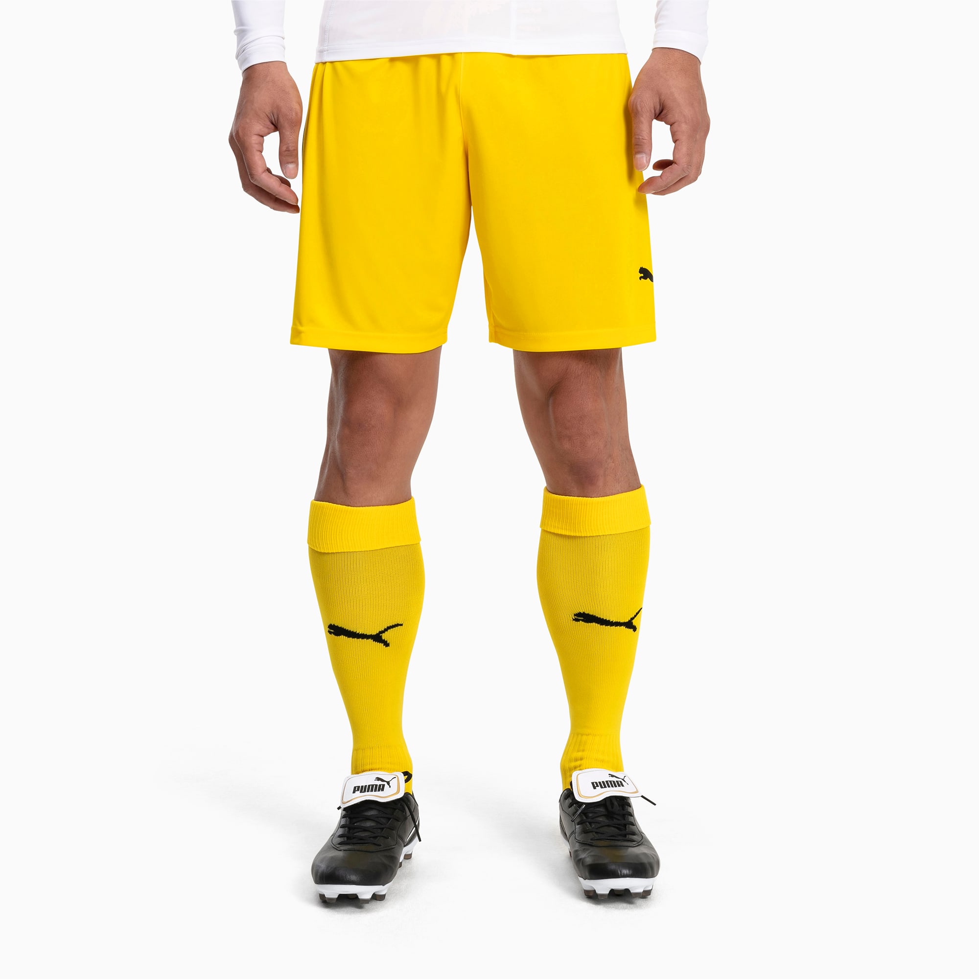 PUMA Chaussettes Football LIGA Core pour Homme, Jaune/Noir, Taille 39-42, Vêtements
