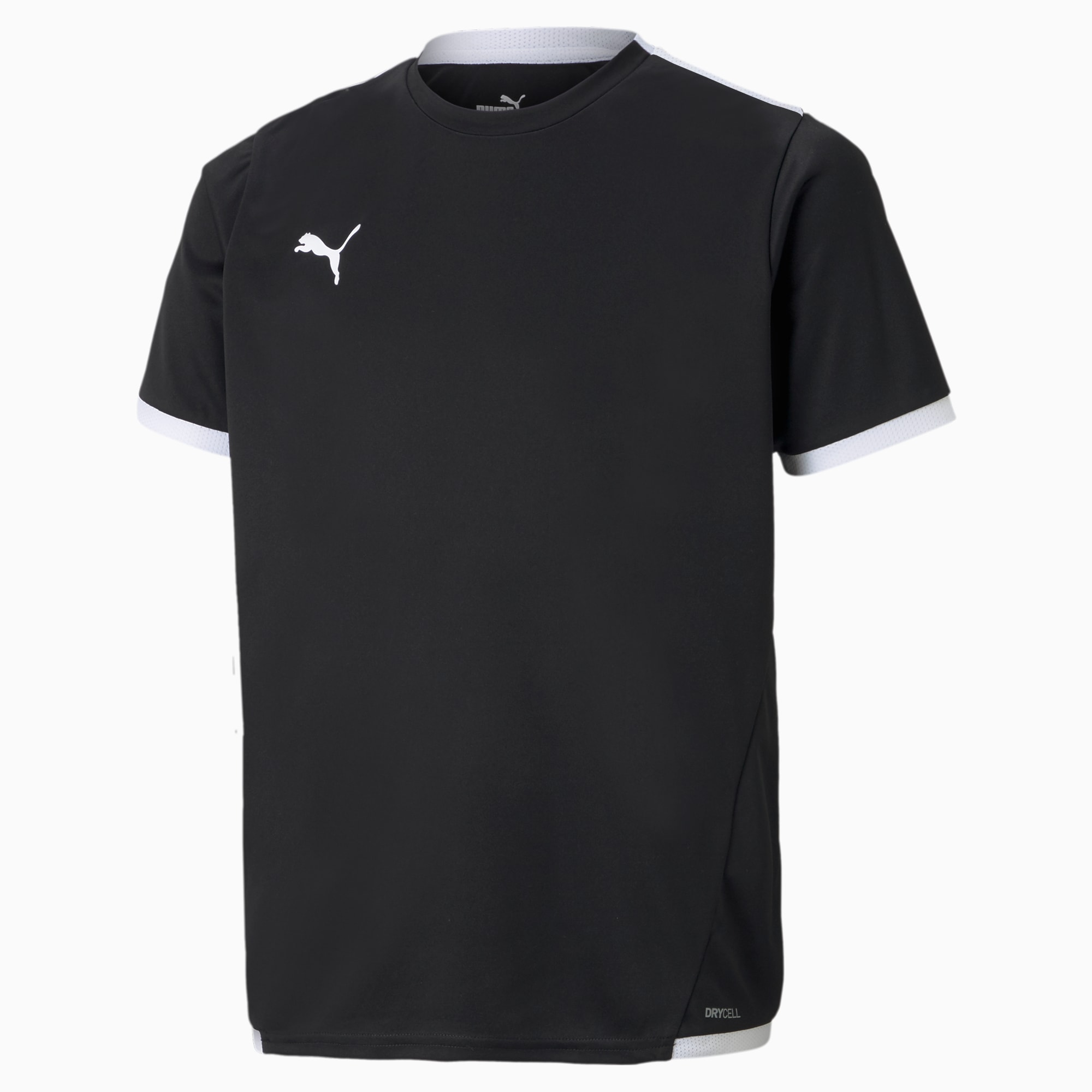 PUMA Teamliga Youth Football Jersey, Black/White, Size 104, Accessories